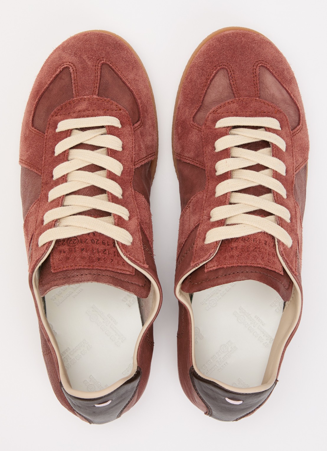 Maison Margiela Replica 6 sneaker met suède details - detail 2 roestbruin
