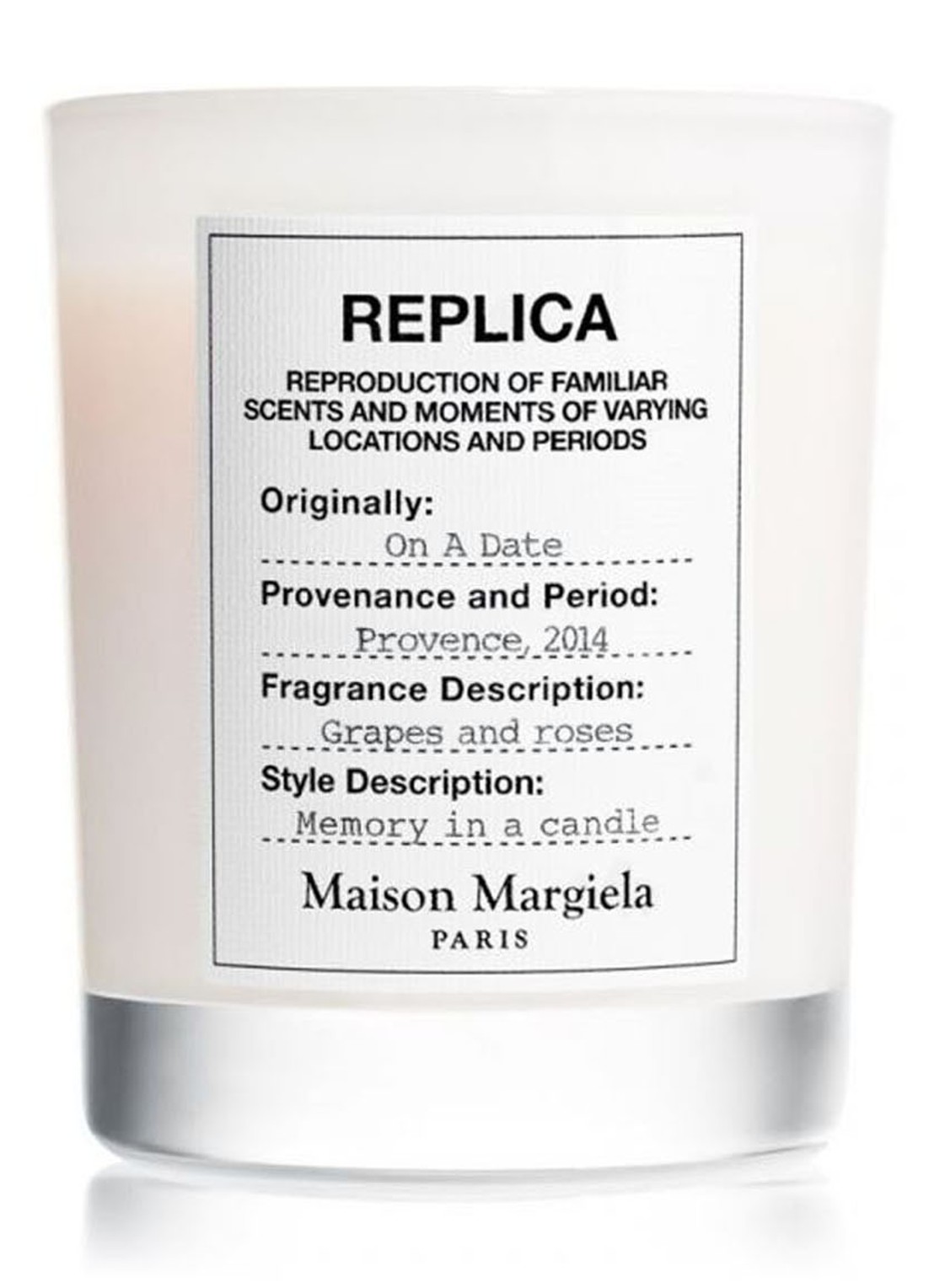Maison Margiela REPLICA On a Date Candle - geurkaars 165 gram - voorkant metallic