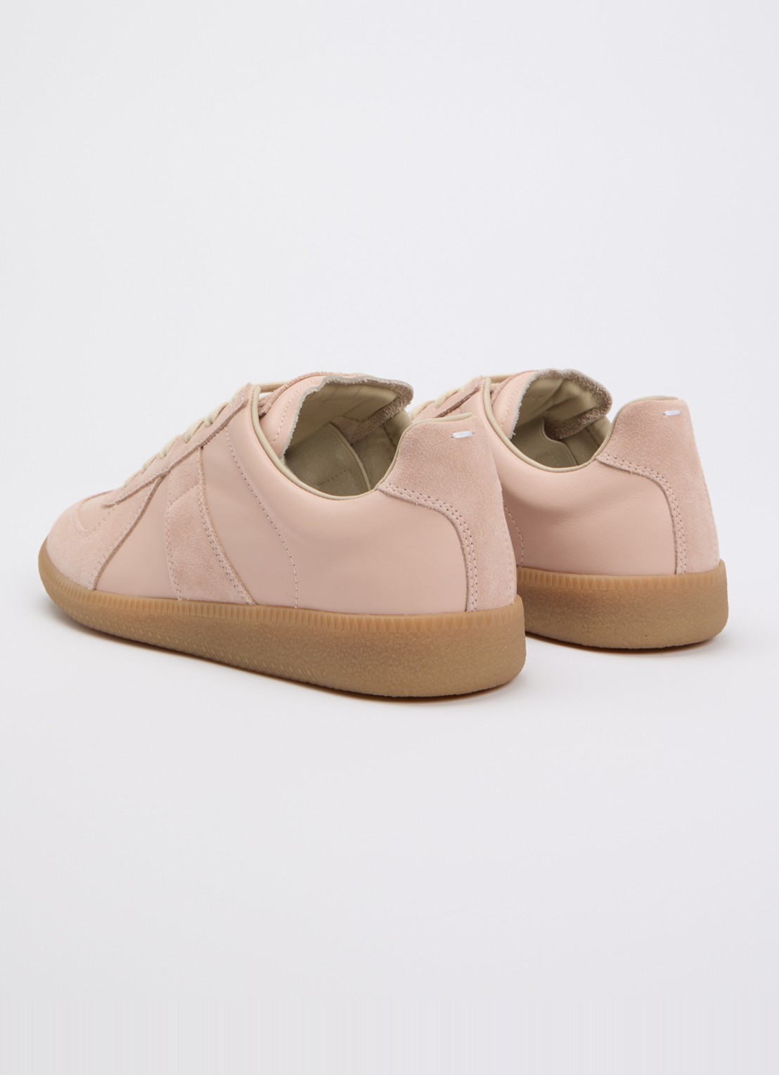 Maison Margiela Replica sneaker van kalfsleer met kalfssuède details - achterkant 6 lichtroze