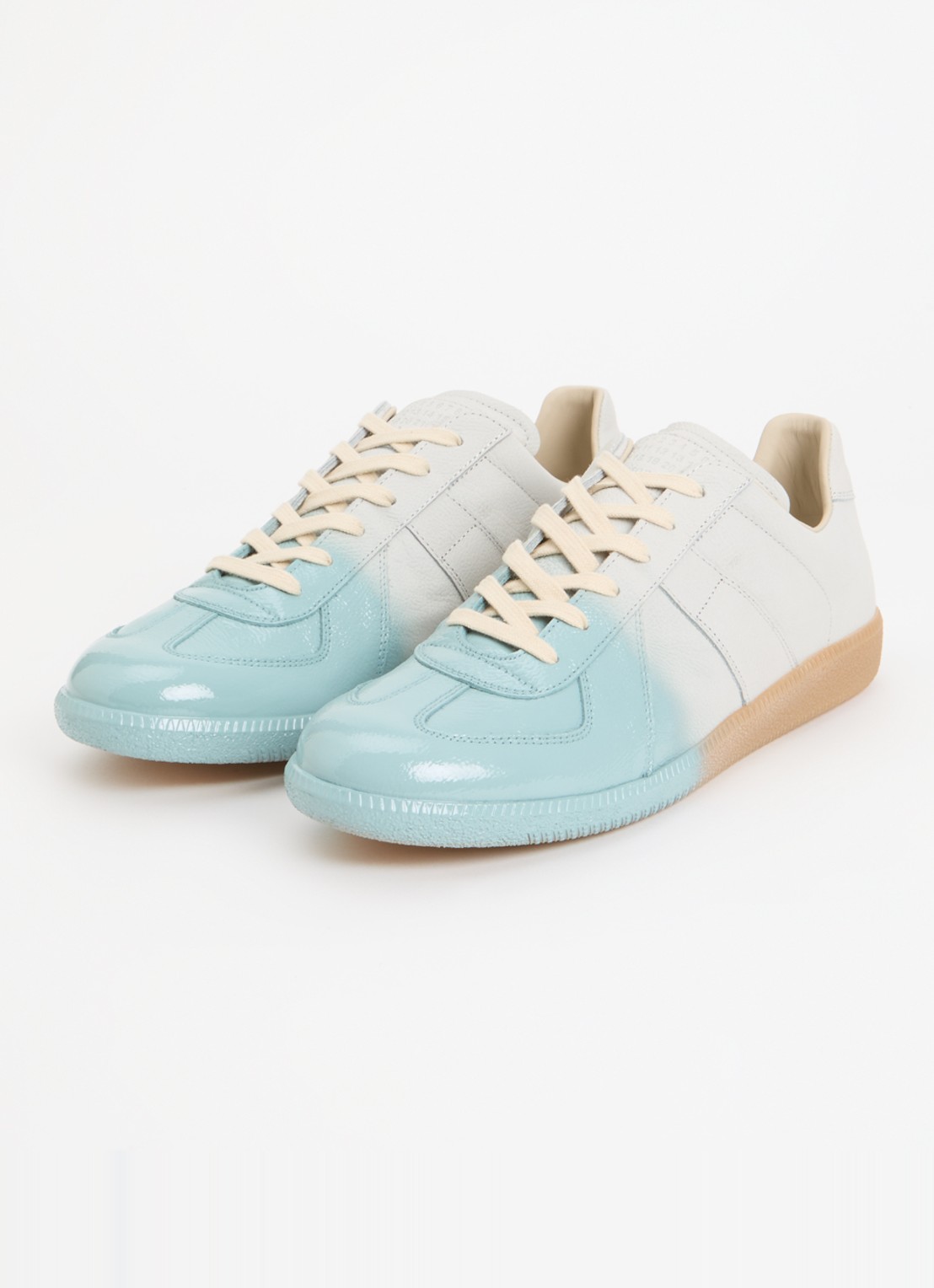 Maison Margiela Replica sneaker van kalfsleer - detail 2 turquoise