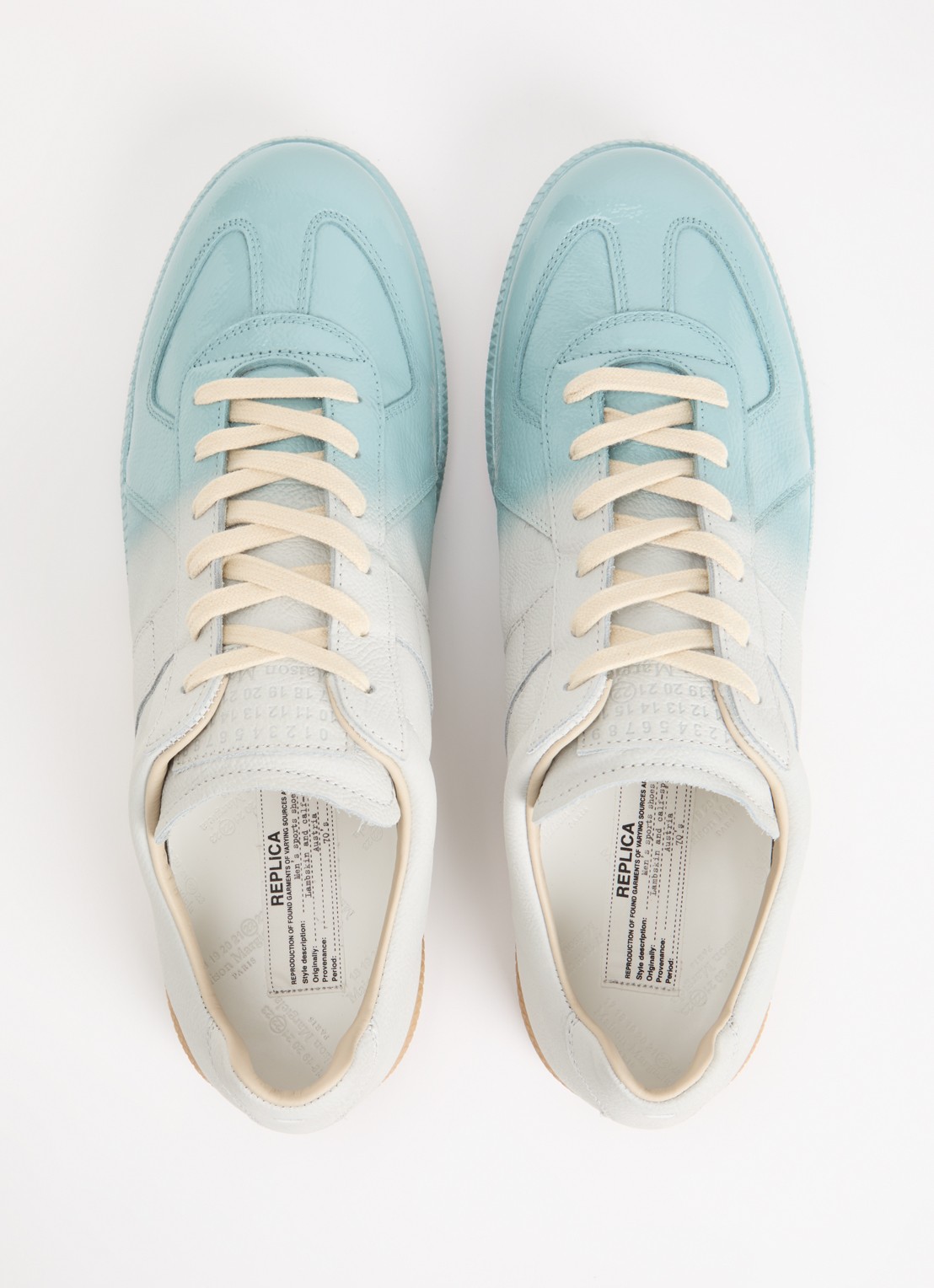 Maison Margiela Replica sneaker van kalfsleer - detail 3 turquoise