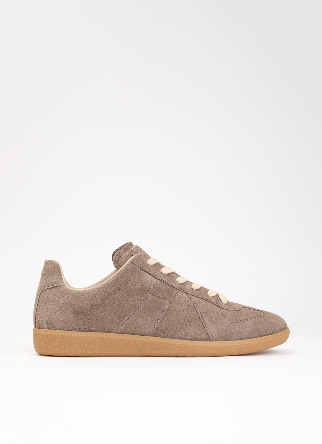 Maison Margiela Replica sneaker van kalfssuède - voorkant taupe