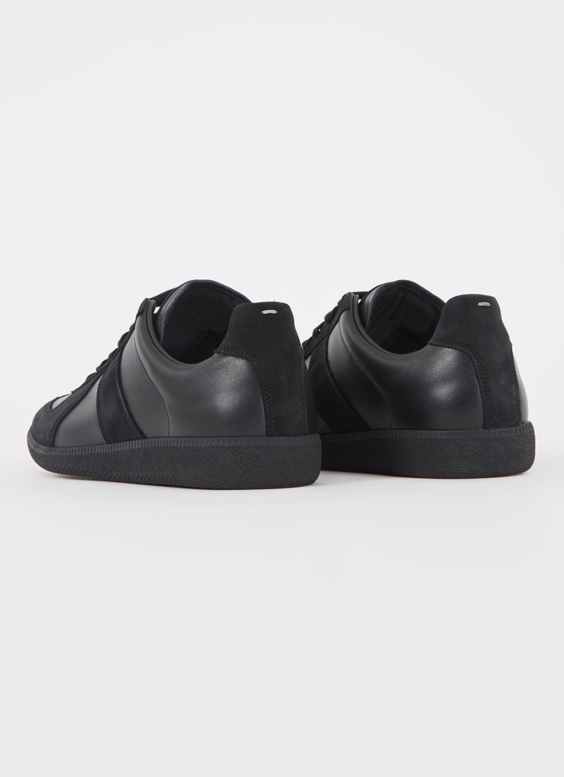 Maison Margiela Replica sneaker van lamsleer met suède details - achterkant 7 zwart