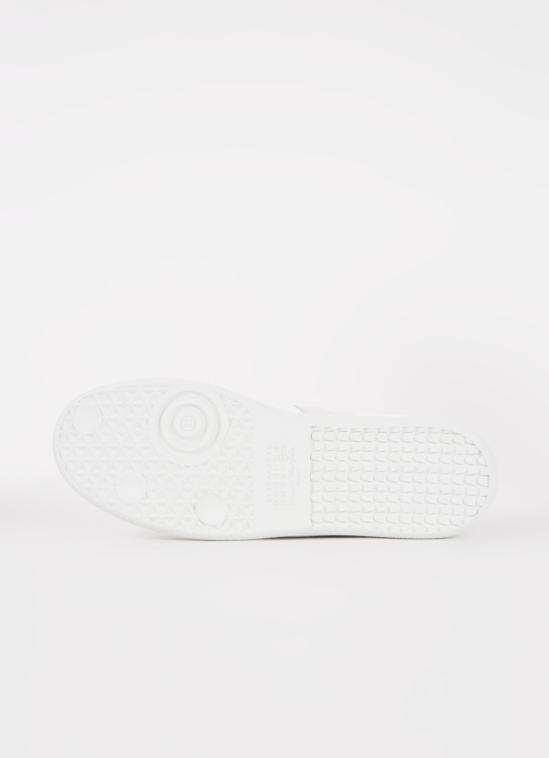 Maison Margiela Replica sneaker van lamsleer met suède details - detail 4 wit