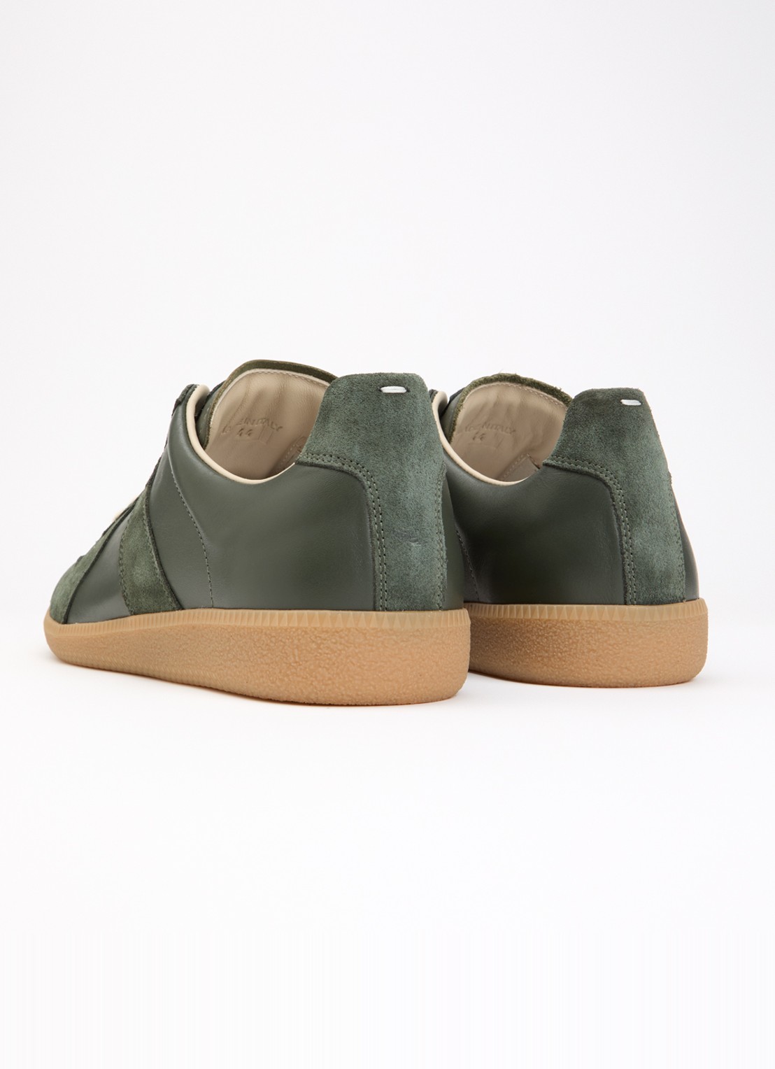 Maison Margiela Replica sneaker van leer met details van kalfssuède - achterkant groen