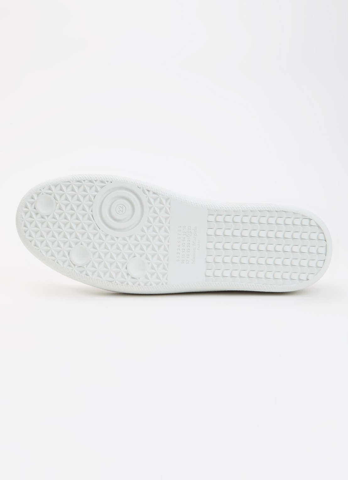 Maison Margiela Replica Wedge sneaker van kalfsleer met kalfssuède details - detail 4 gebroken wit