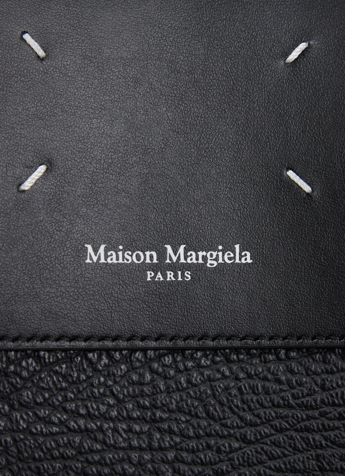 Maison Margiela Schoudertas van kalfsleer met verstelbare schouderriem - detail 4 zwart