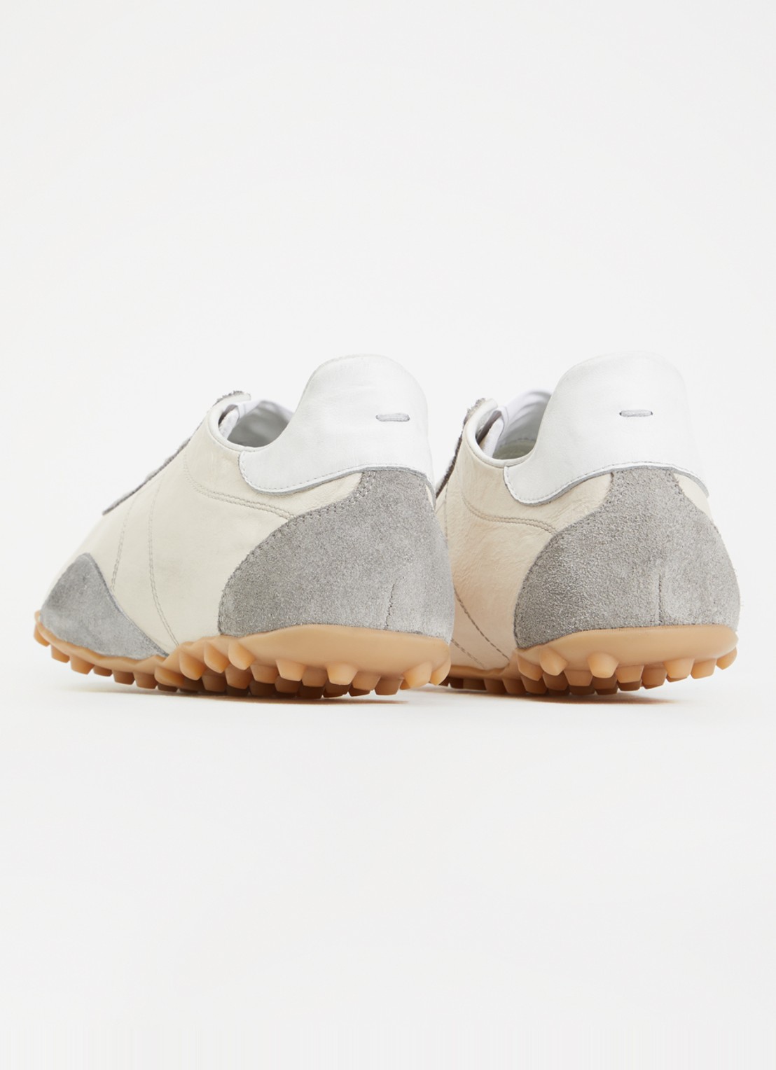 Maison Margiela Sprinters sneaker van geitenleer met details van kalfssuède - achterkant 6 creme