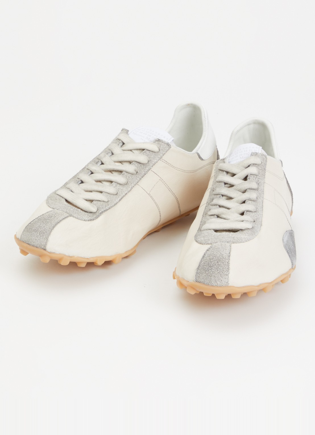 Maison Margiela Sprinters sneaker van geitenleer met details van kalfssuède - detail 2 creme