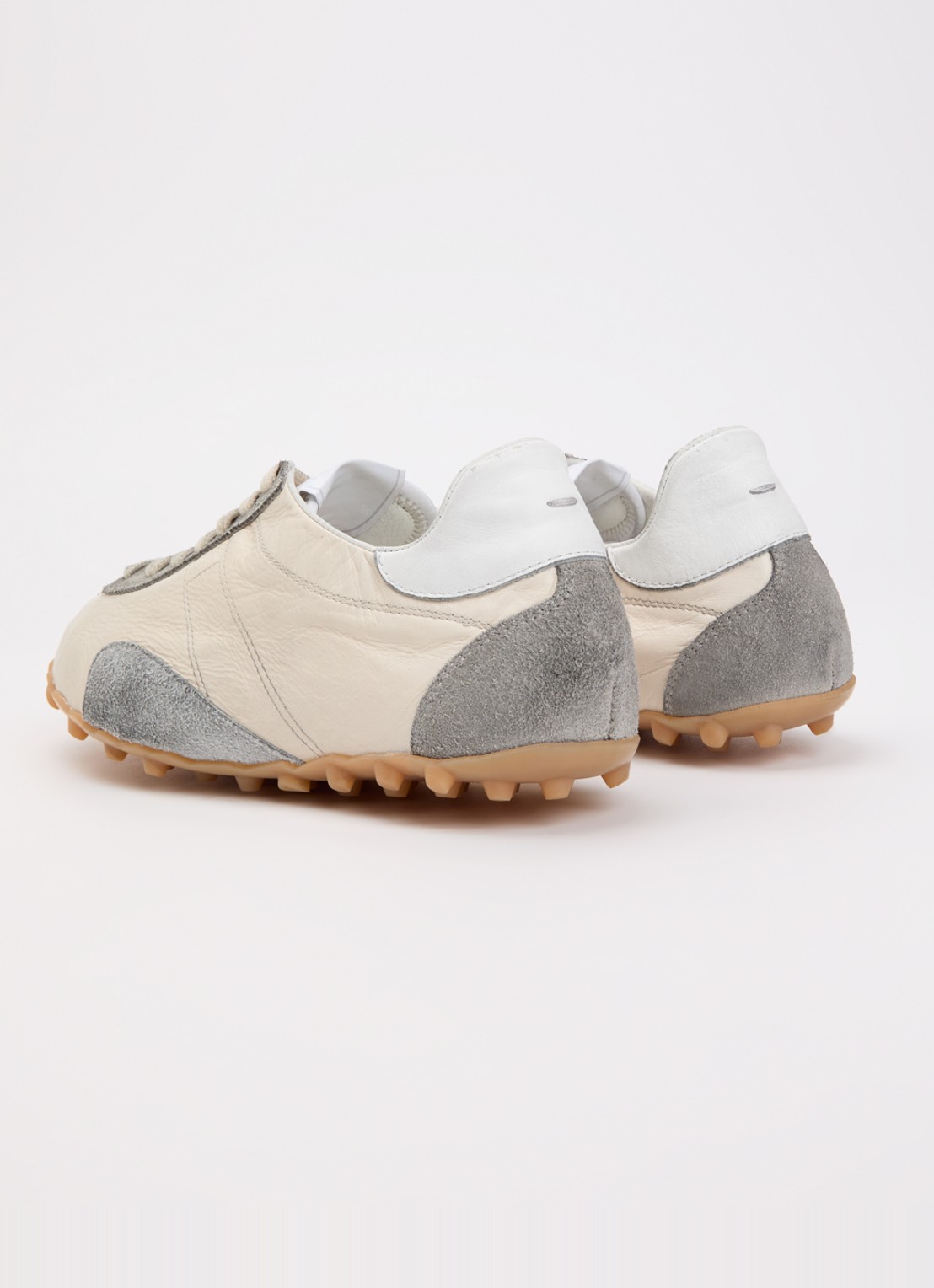 Maison Margiela Sprinters sneaker van kalfsleer met details van suède - achterkant 2 gebroken wit