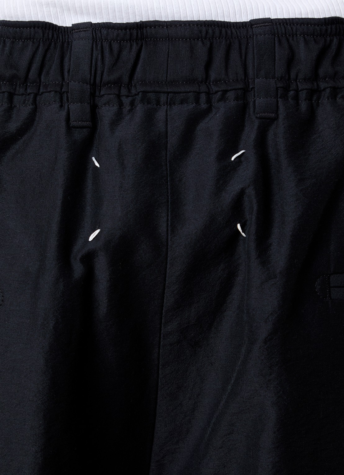 Maison Margiela straight fit broek in zijdeblend met steekzakken - detail 4 blauw