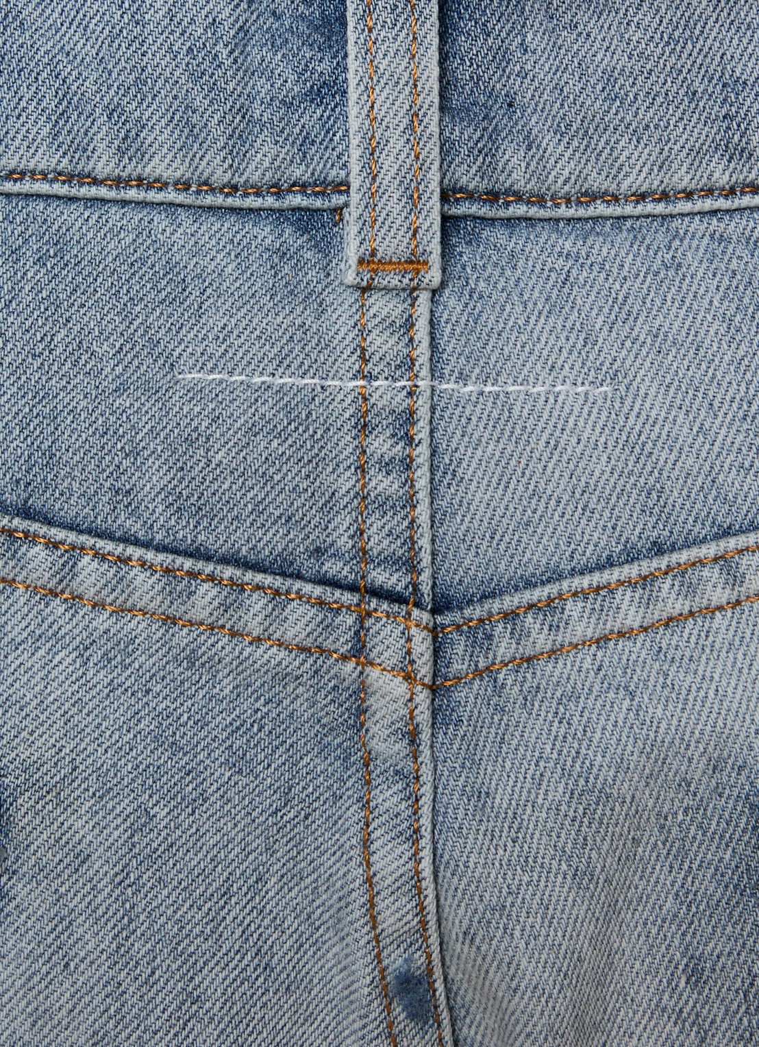 Maison Margiela Straight leg jeans met destroyed afwerking - detail 5 lichtblauw
