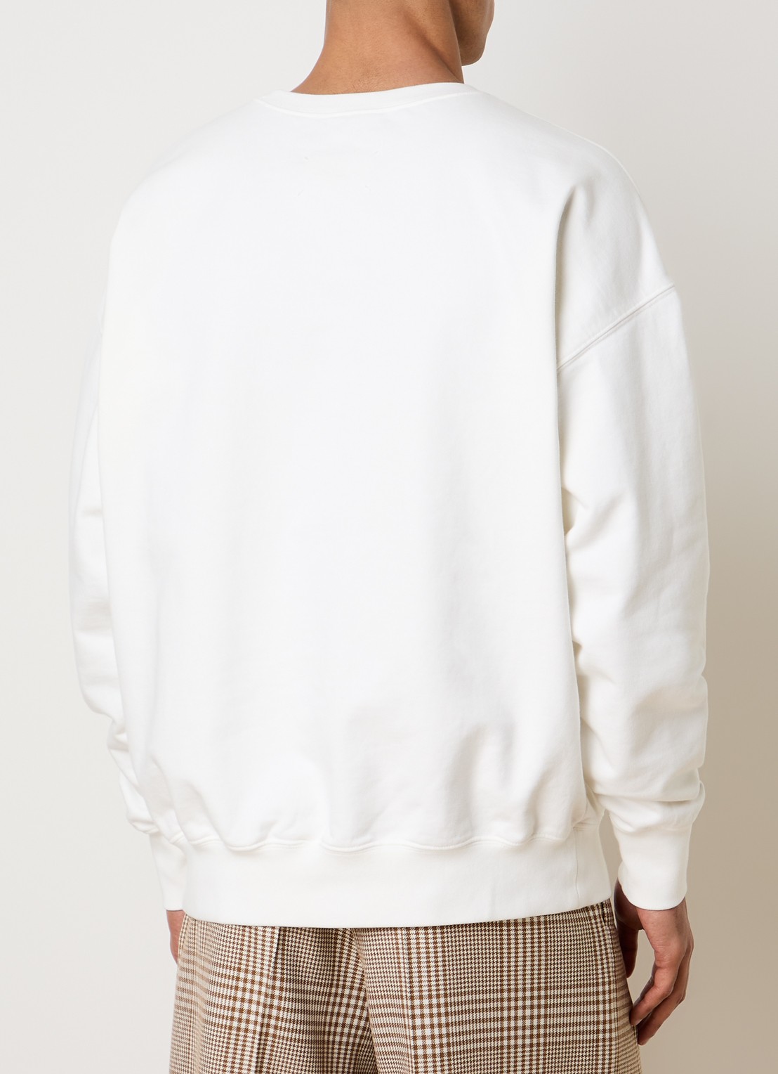 Maison Margiela Sweater met logoborduring - achterkant 3 gebroken wit