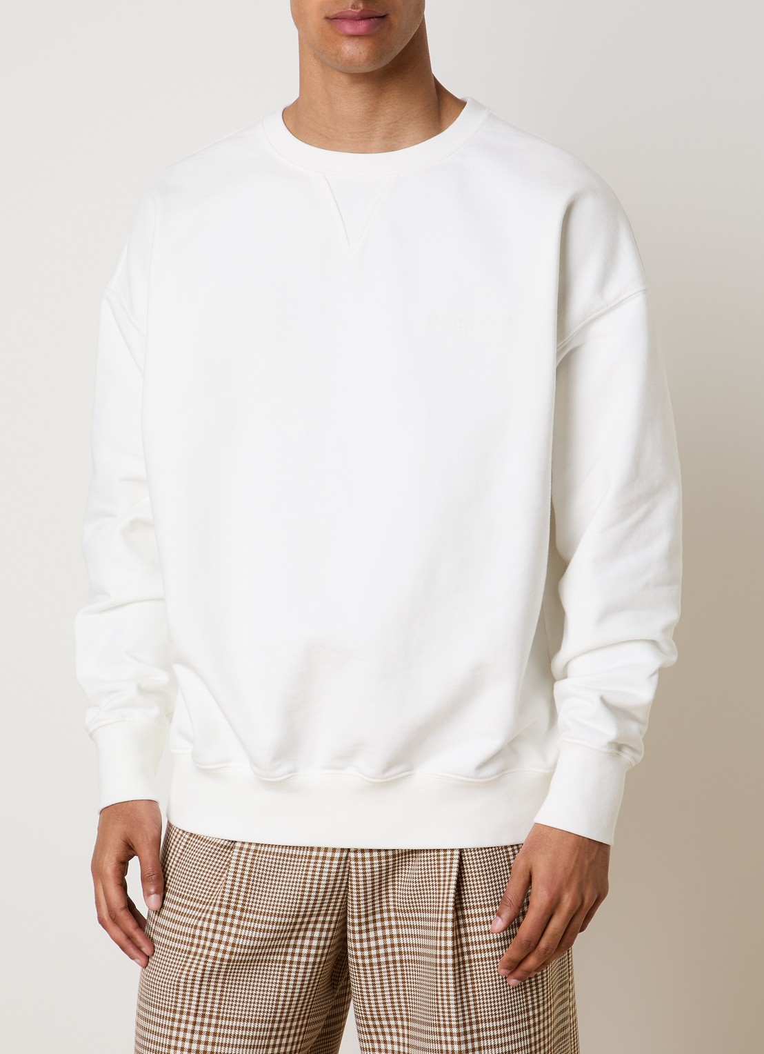 Maison Margiela Sweater met logoborduring - detail 4 gebroken wit