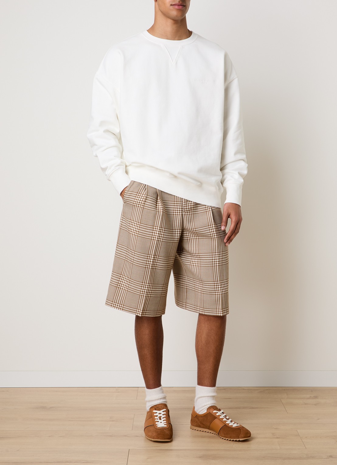Maison Margiela Sweater met logoborduring - voorkant 2 gebroken wit