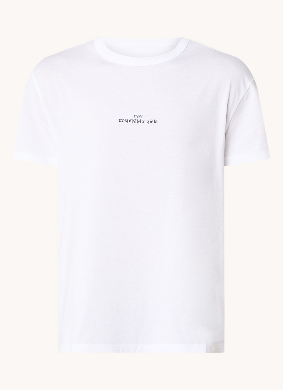 Maison Margiela T-shirt met logoborduring - voorkant wit