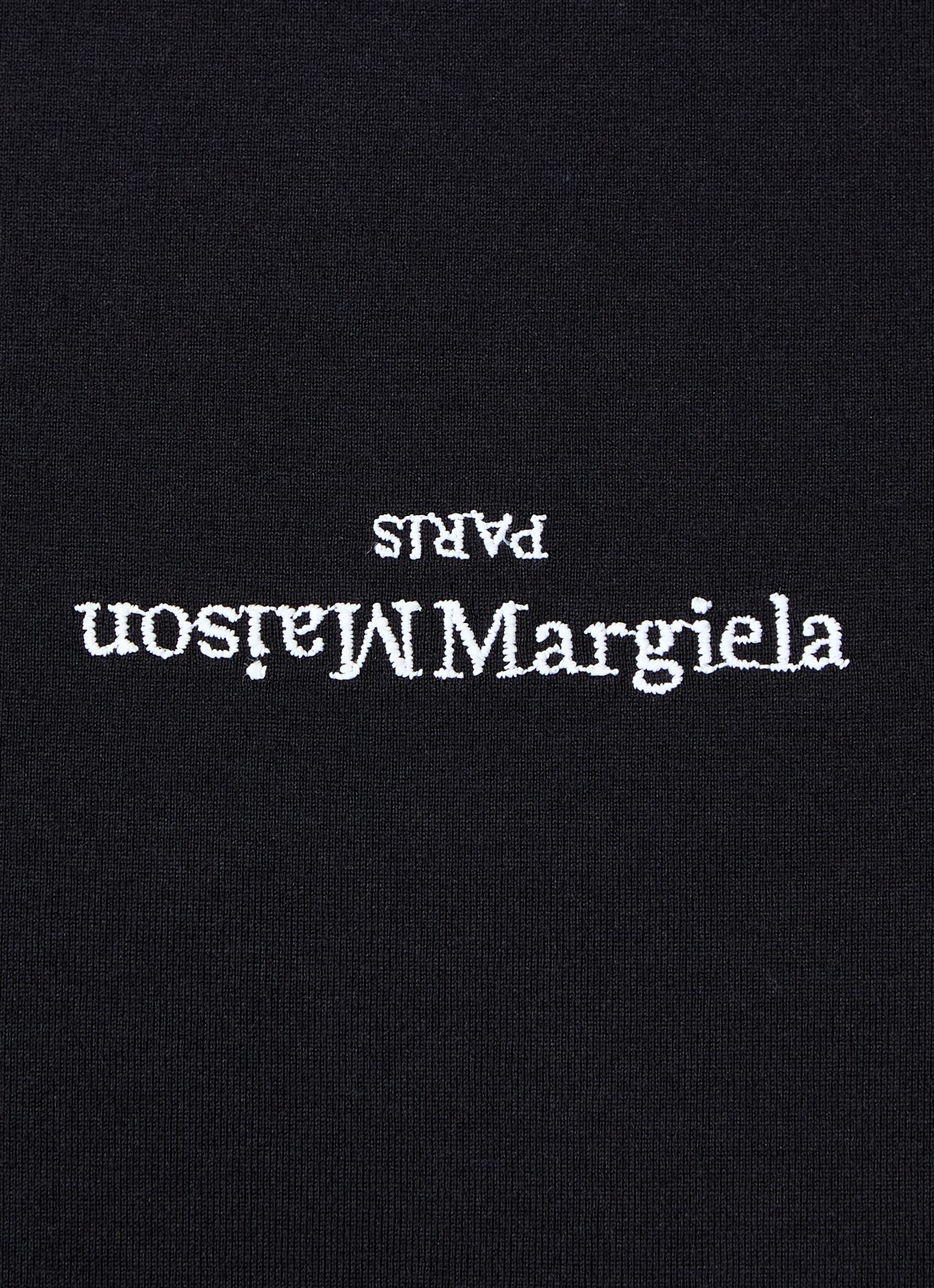 Maison Margiela T-shirt met logoborduring - detail 5 zwart