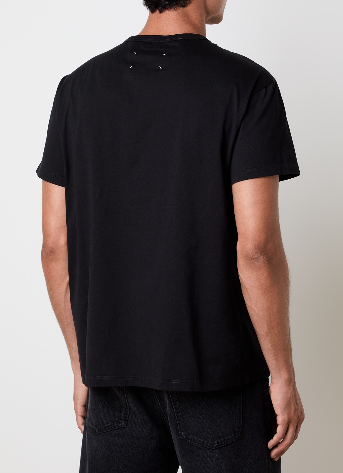 Maison Margiela T-shirt met logoborduring - achterkant zwart
