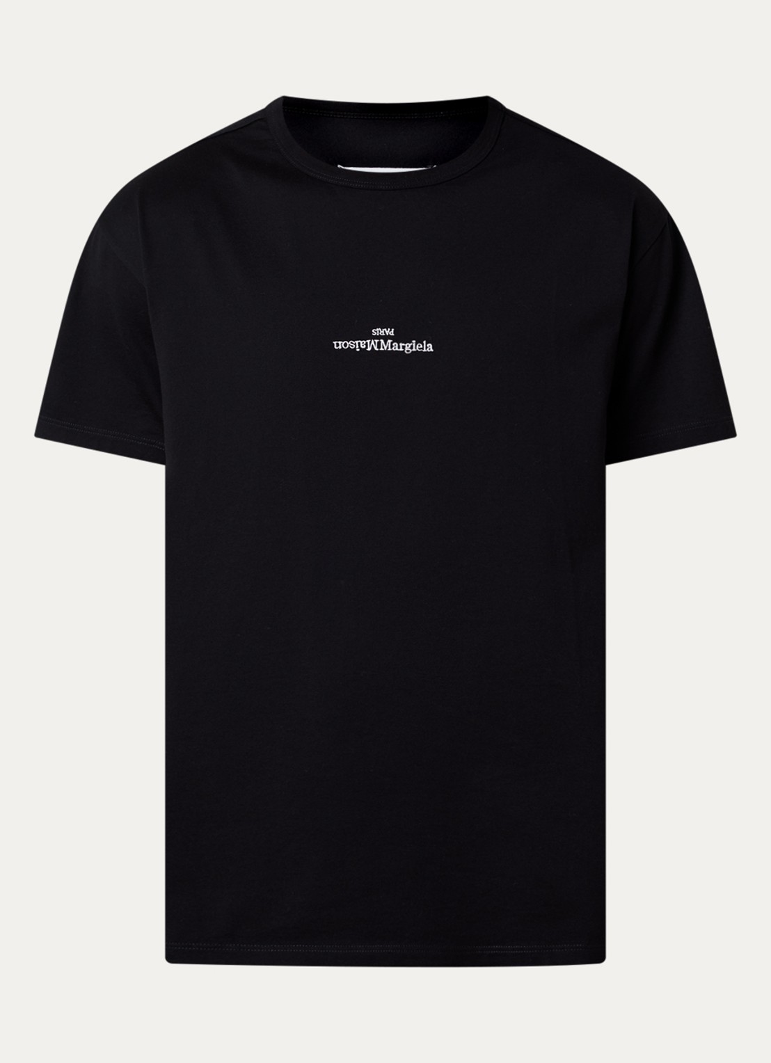 Maison Margiela T-shirt met logoborduring - voorkant 4 zwart