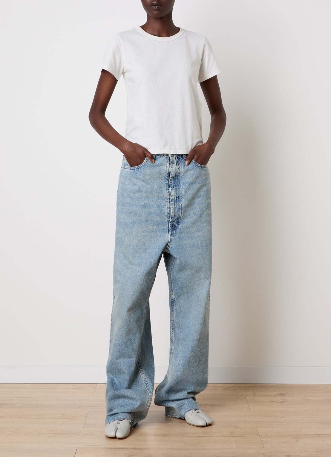 Maison Margiela T-shirt met ronde hals - voorkant 2 wit