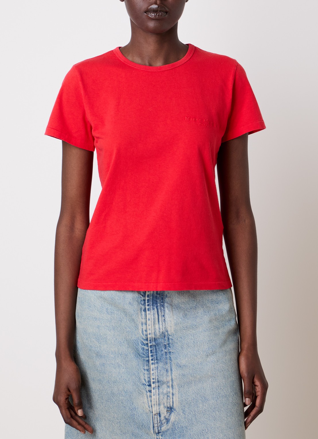 Maison Margiela T-shirt met ronde hals - detail 3 rood
