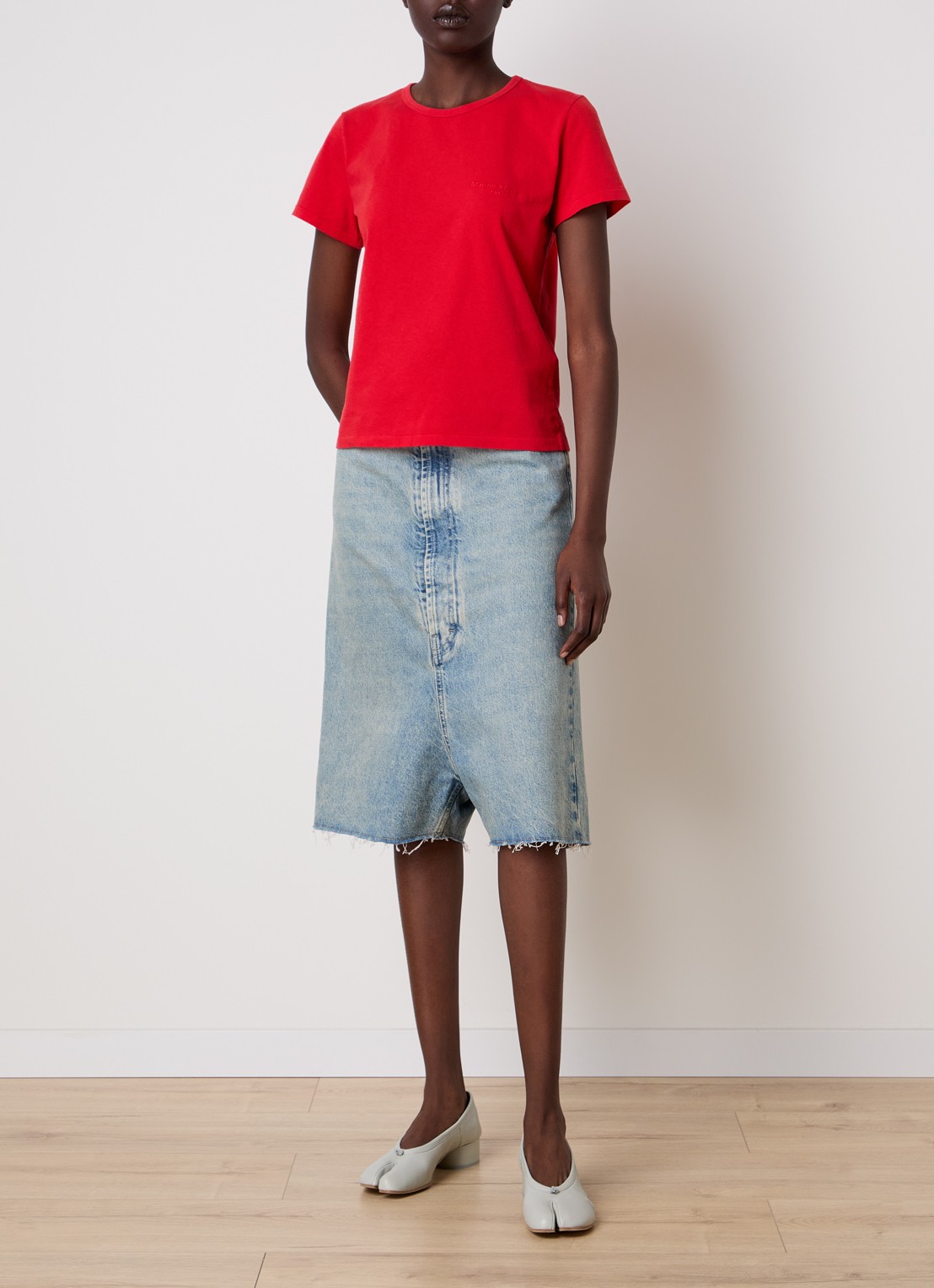 Maison Margiela T-shirt met ronde hals - voorkant 2 rood
