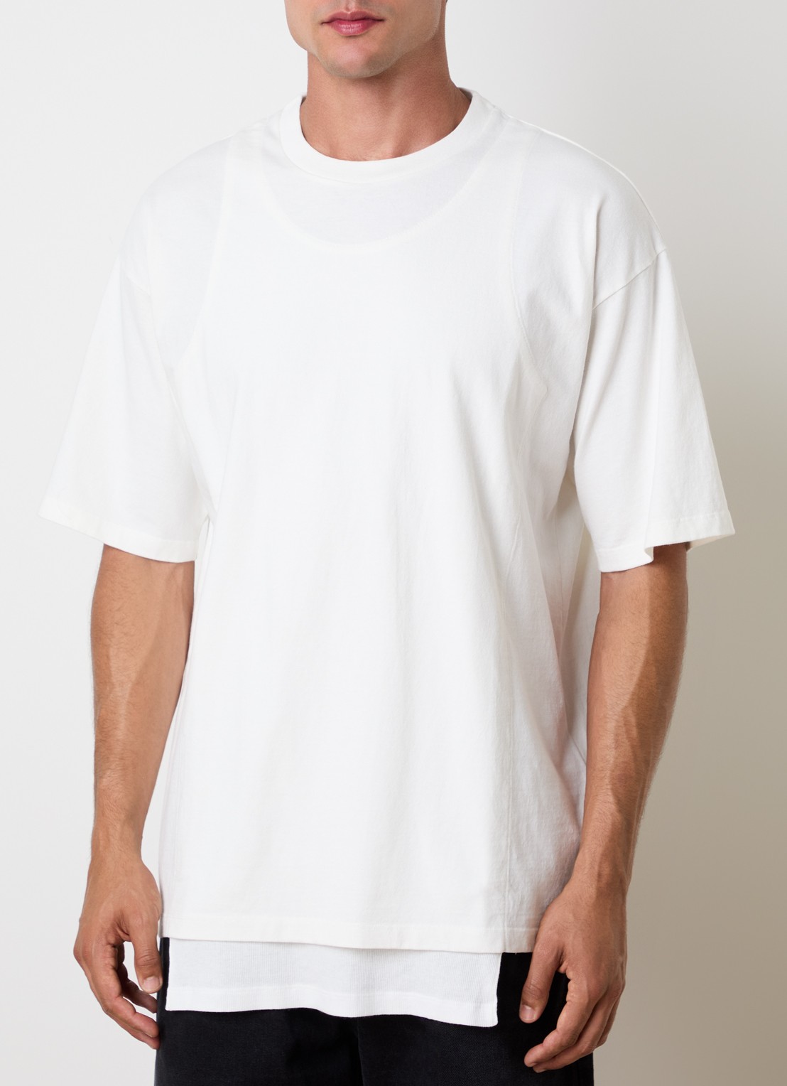 Maison Margiela T-shirt met ronde hals - detail 3 gebroken wit