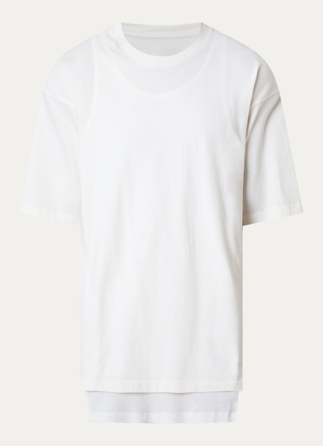 Maison Margiela T-shirt met ronde hals - voorkant gebroken wit