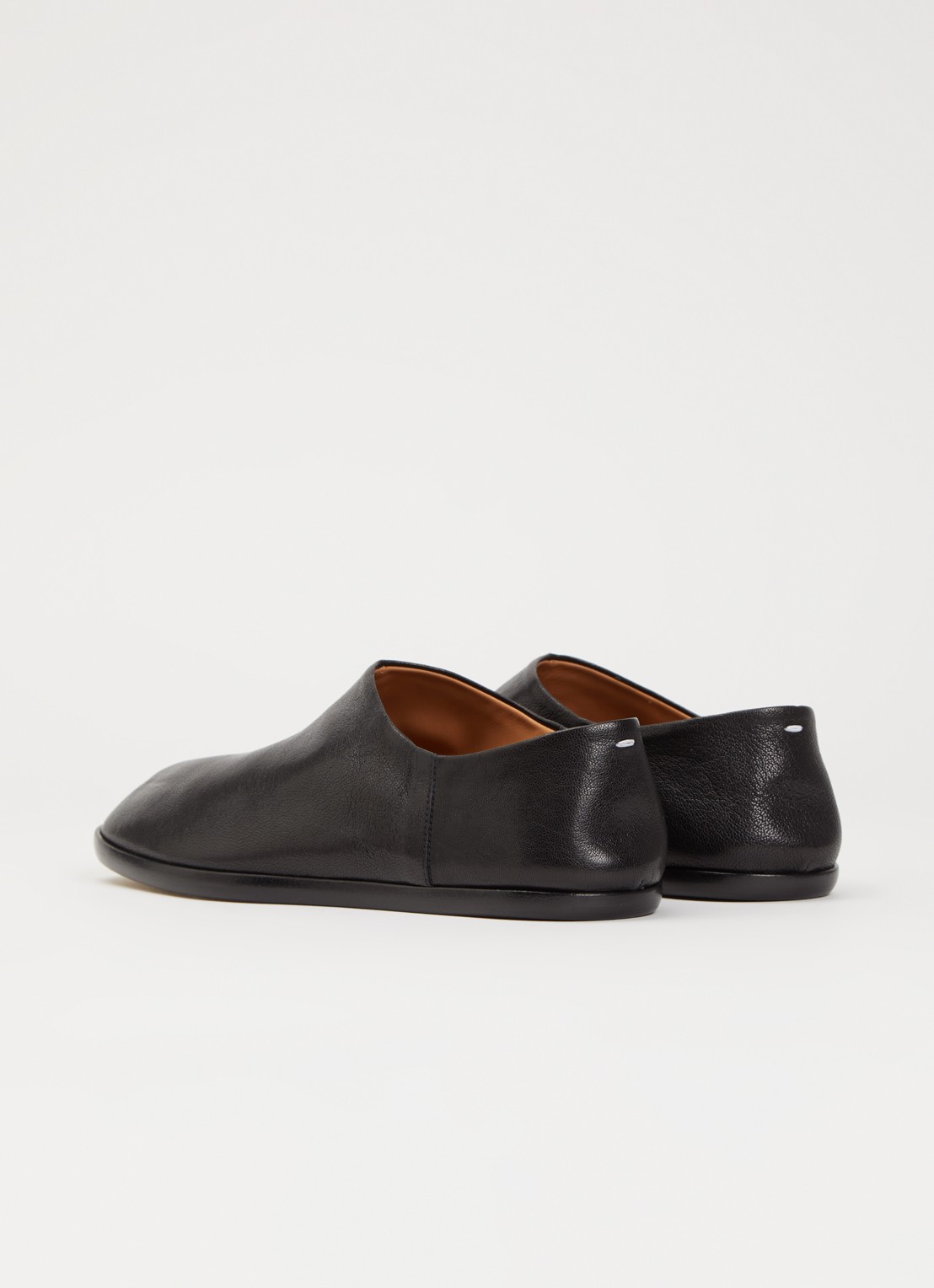 Maison Margiela Tabi Babouche slip-on van leer - achterkant 7 zwart
