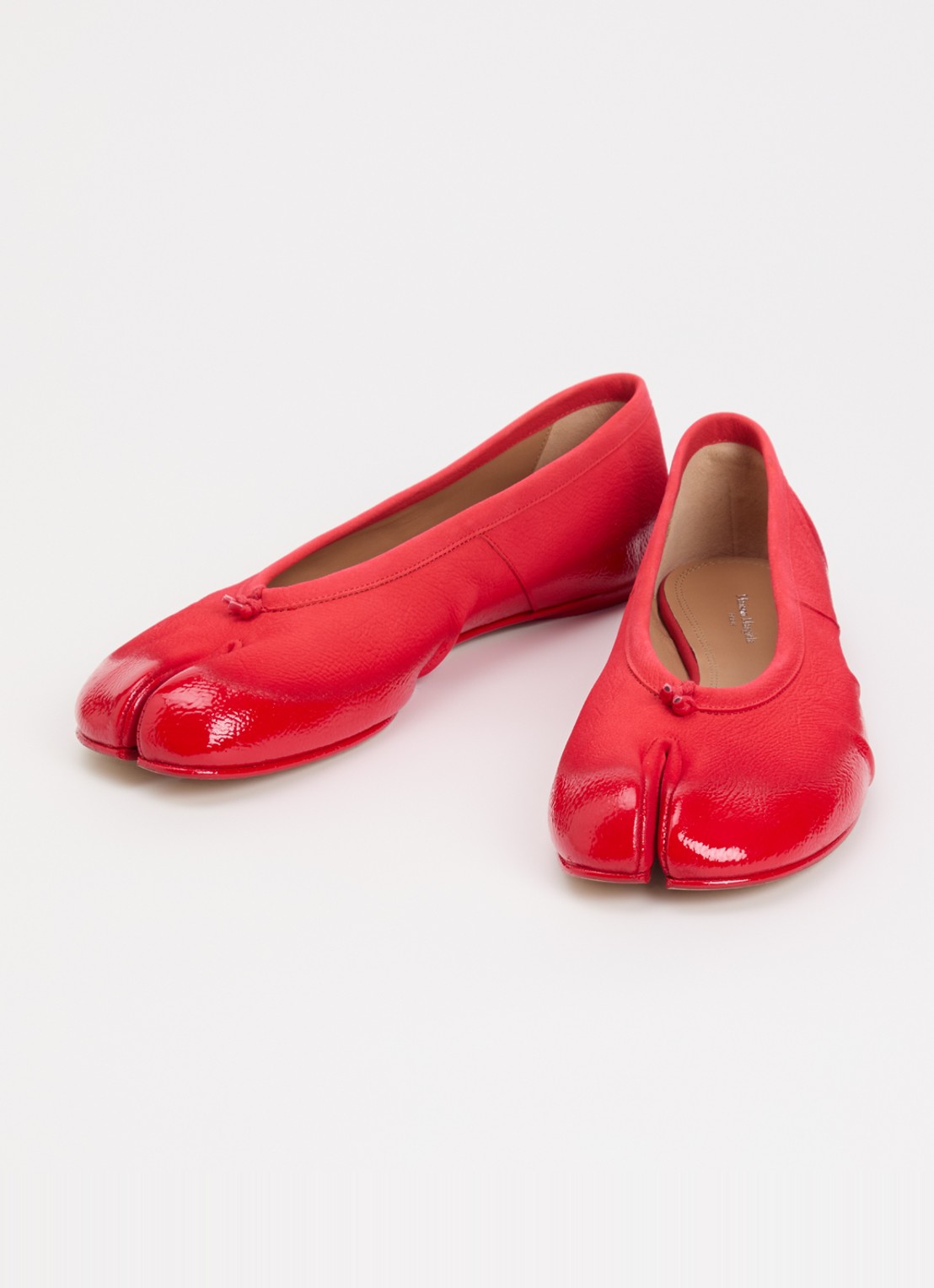 Maison Margiela Tabi ballerina van kalfsleer - detail 2 rood