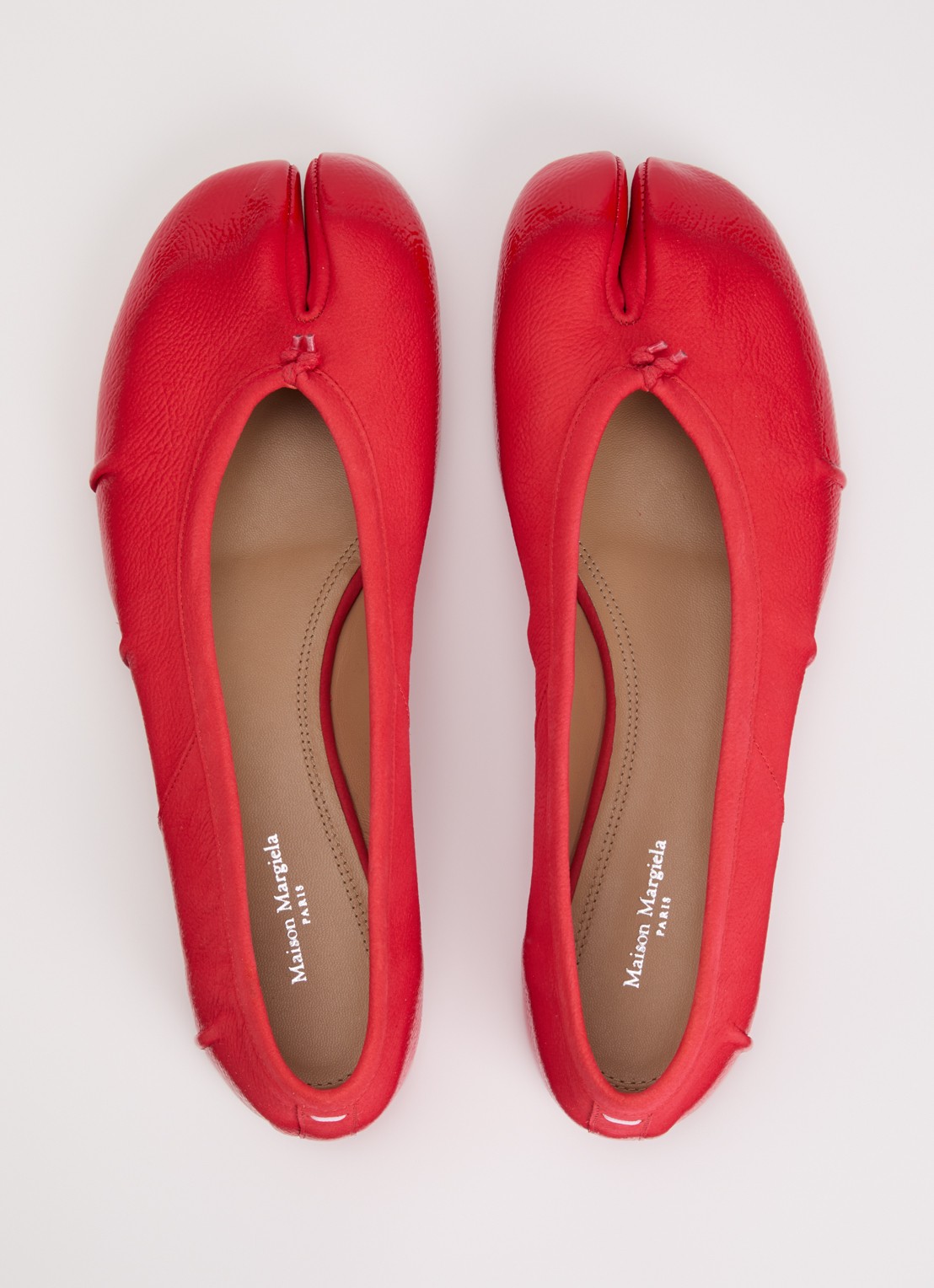 Maison Margiela Tabi ballerina van kalfsleer - detail 3 rood