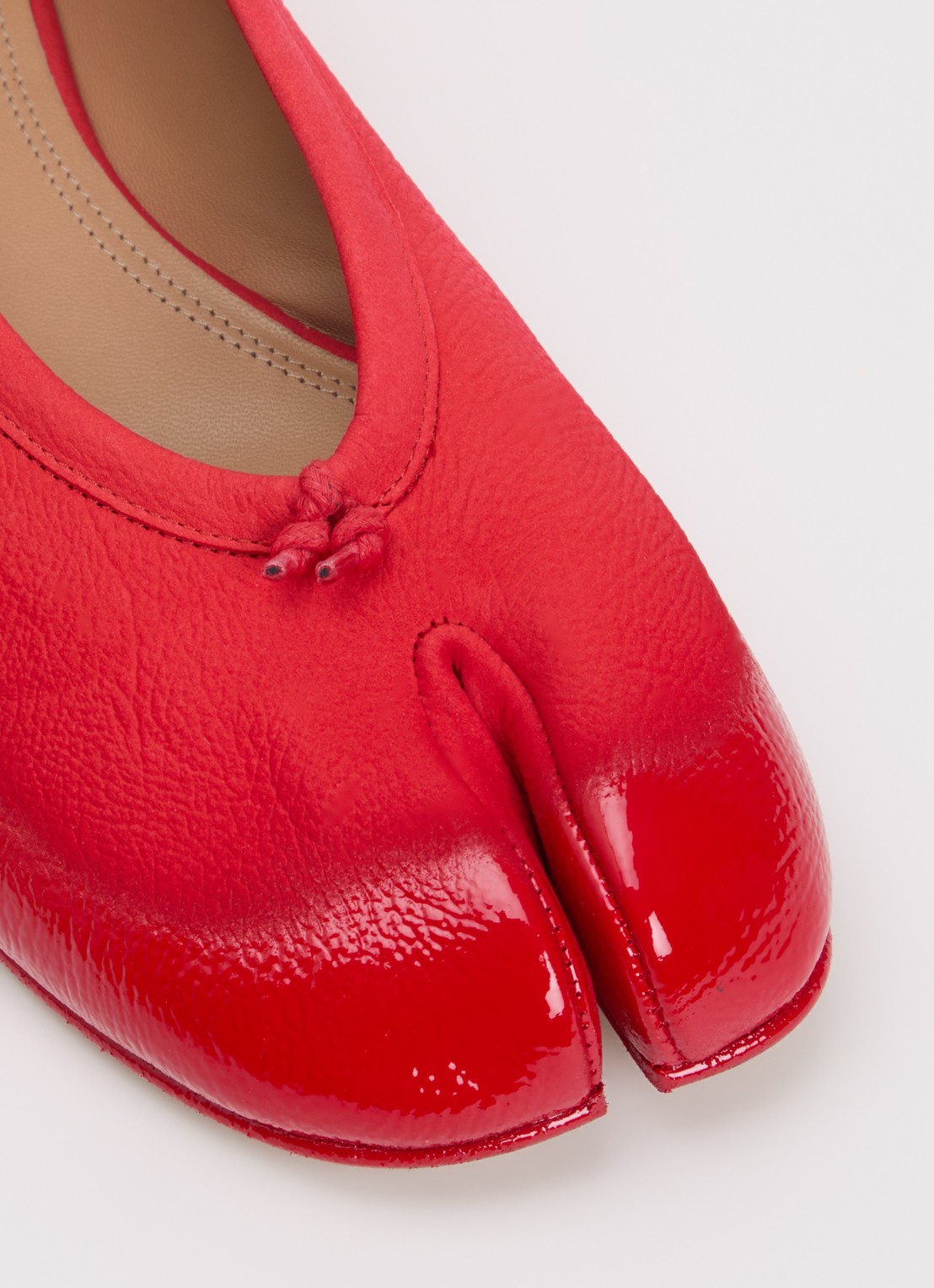 Maison Margiela Tabi ballerina van kalfsleer - detail 5 rood