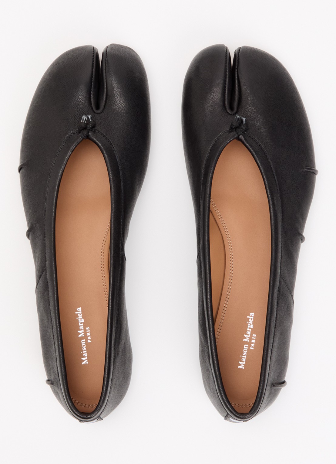 Maison Margiela Tabi ballerina van kalfsleer - detail 3 zwart
