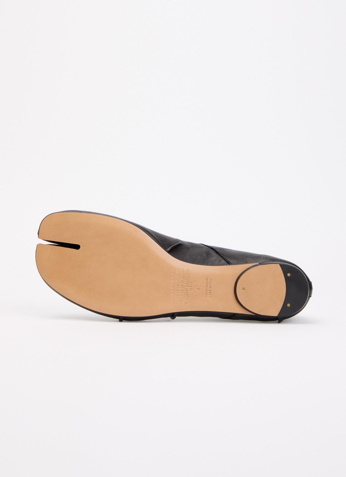 Maison Margiela Tabi ballerina van kalfsleer - detail 4 zwart