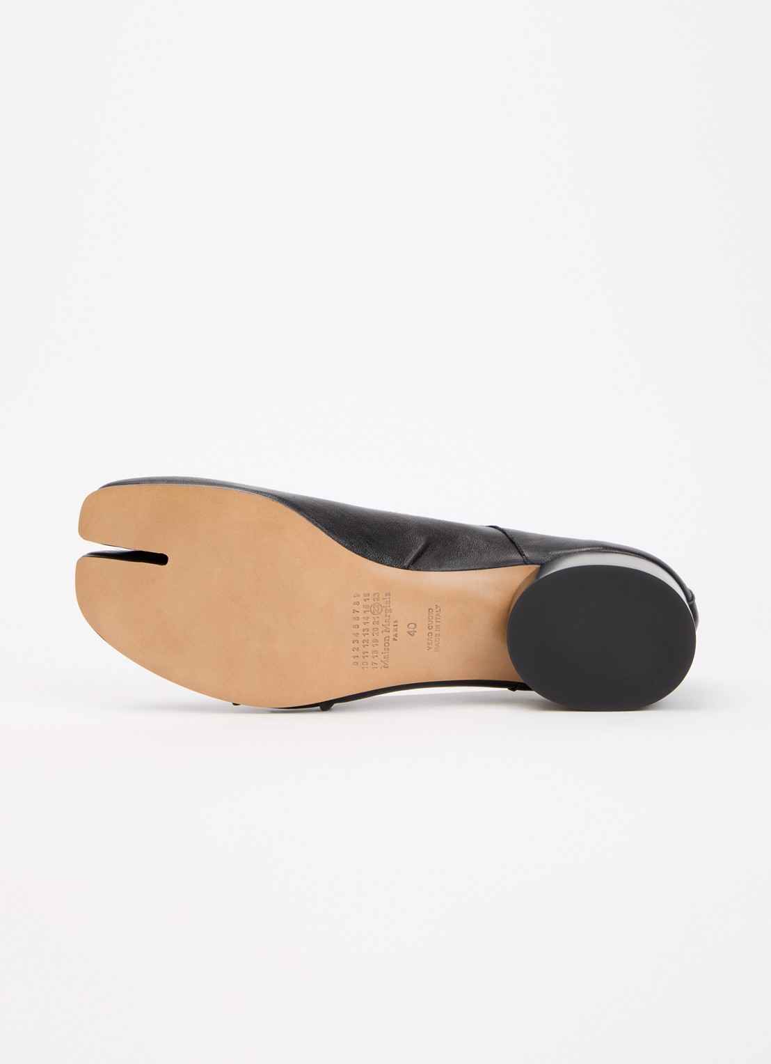 Maison Margiela Tabi ballerina van leer - detail 5 zwart