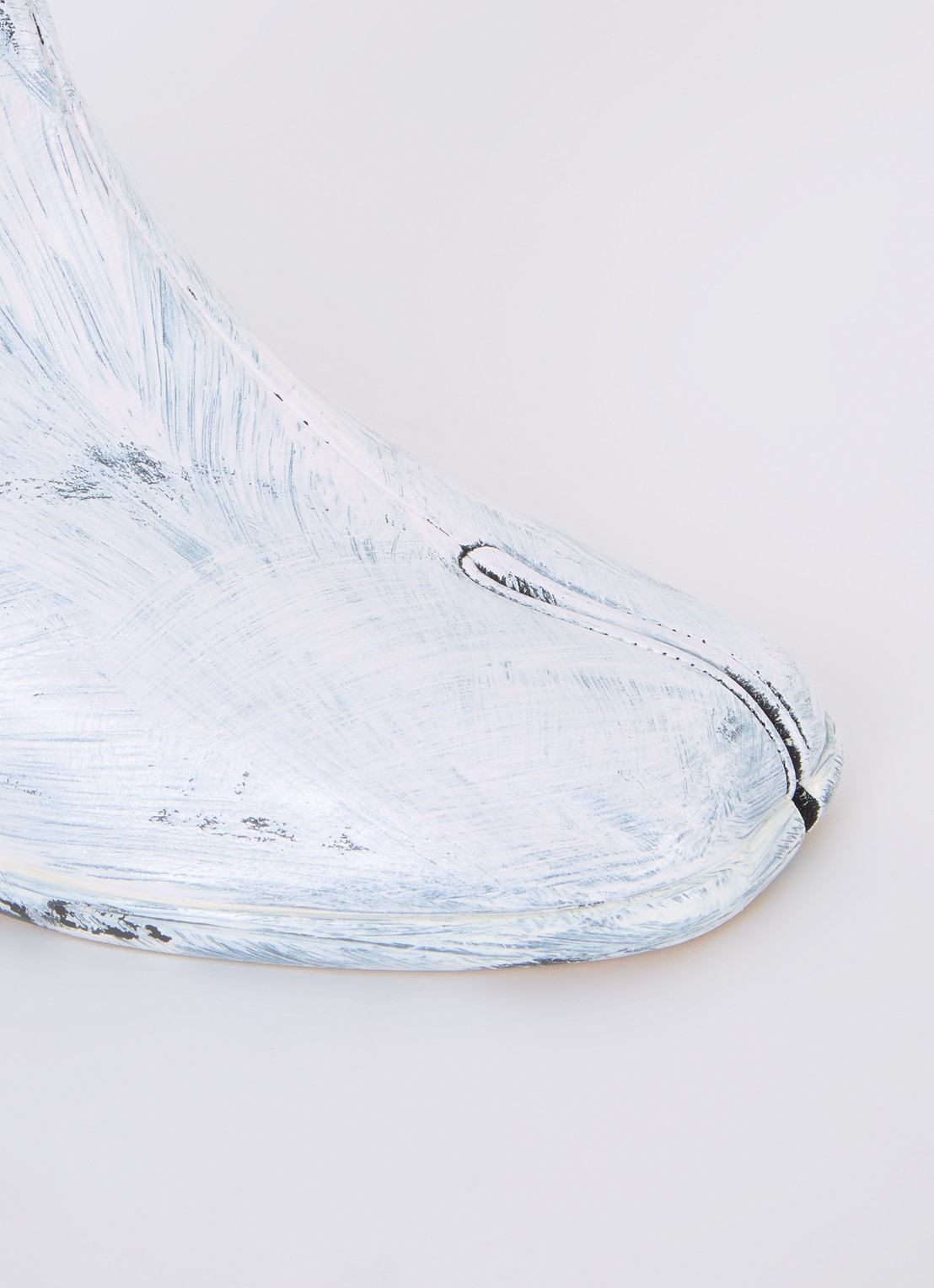 Maison Margiela Tabi Bianchetto enkellaarsje van leer - detail 6 wit