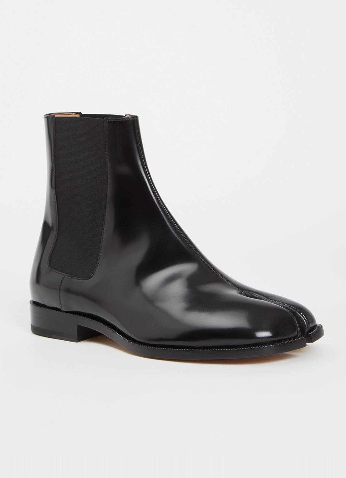 Maison Margiela Tabi chelsea boot van kalfsleer - voorkant zwart