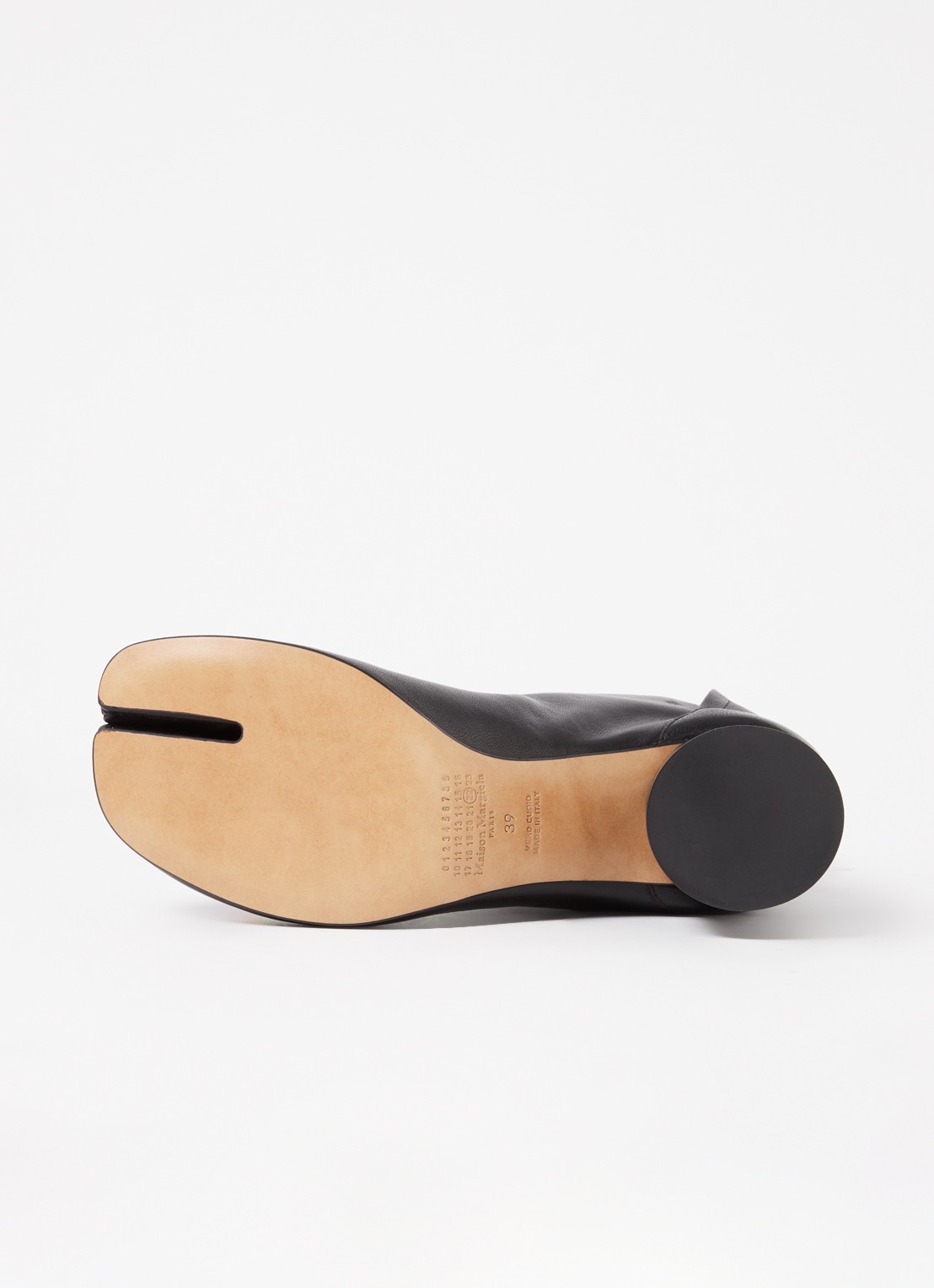 Maison Margiela Tabi enkellaarsje van leer - detail 3 zwart