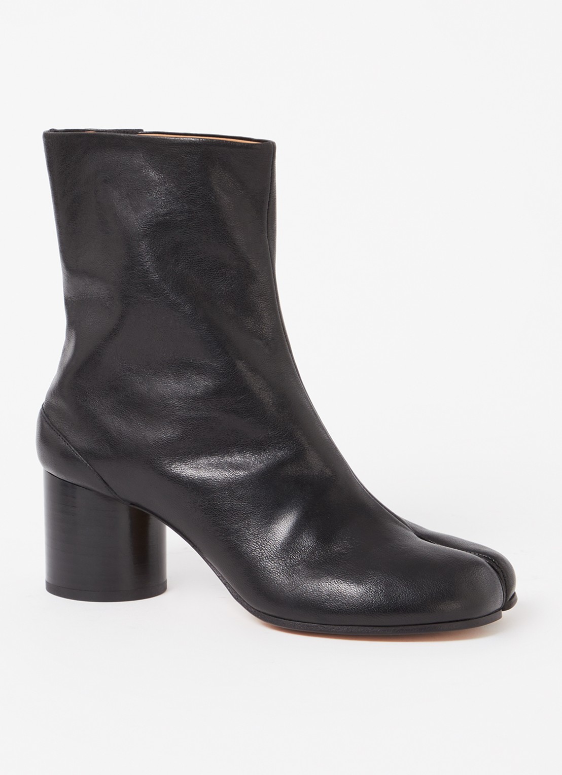 Maison Margiela Tabi enkellaarsje van leer - voorkant 5 zwart