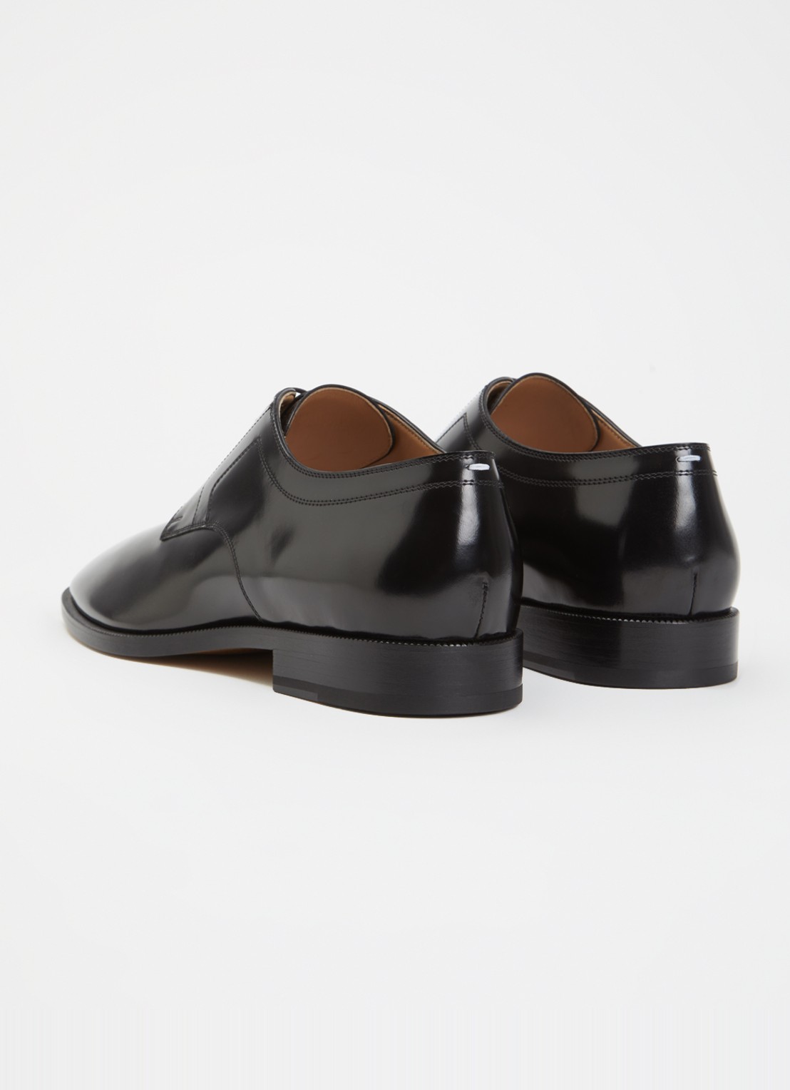 Maison Margiela Tabi lace-up veterschoen van kalfsleer - achterkant zwart