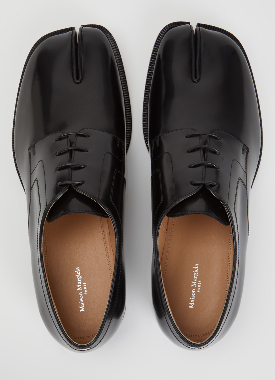 Maison Margiela Tabi lace-up veterschoen van kalfsleer - detail 4 zwart