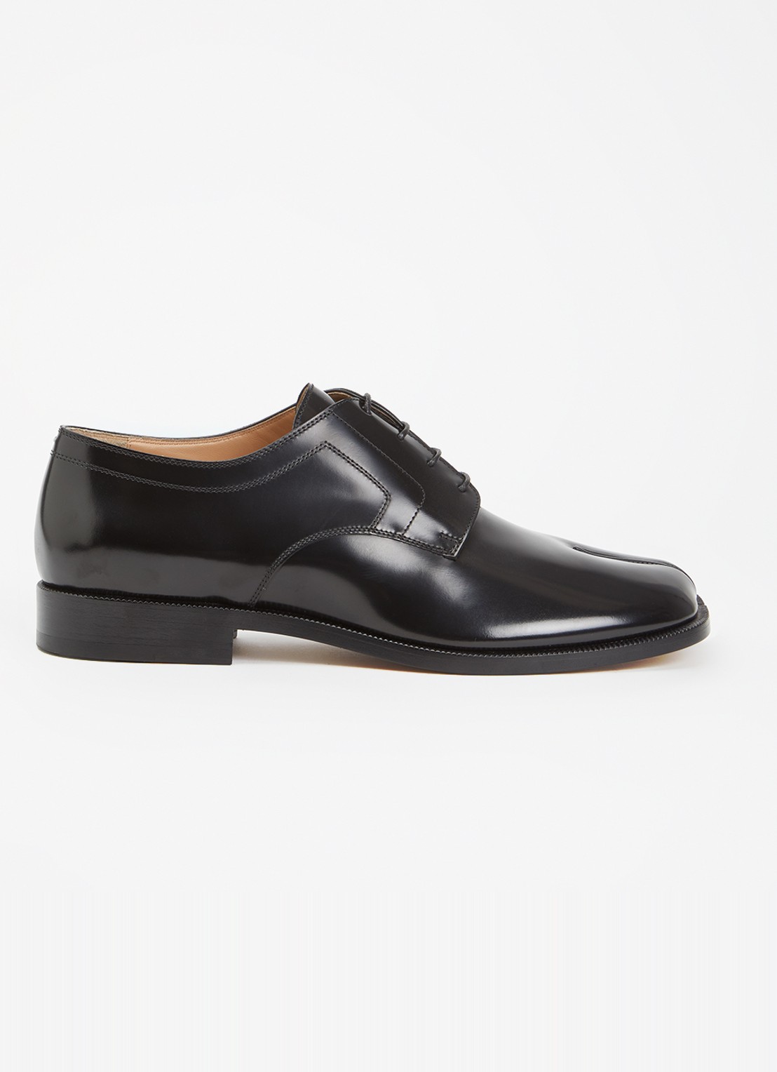 Maison Margiela Tabi lace-up veterschoen van kalfsleer - voorkant 2 zwart