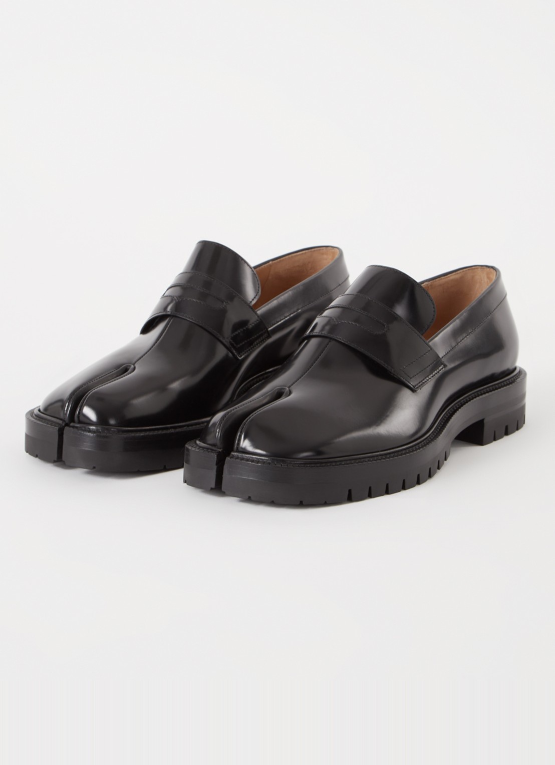 Maison Margiela Tabi loafer van kalfsleer - detail 4 zwart