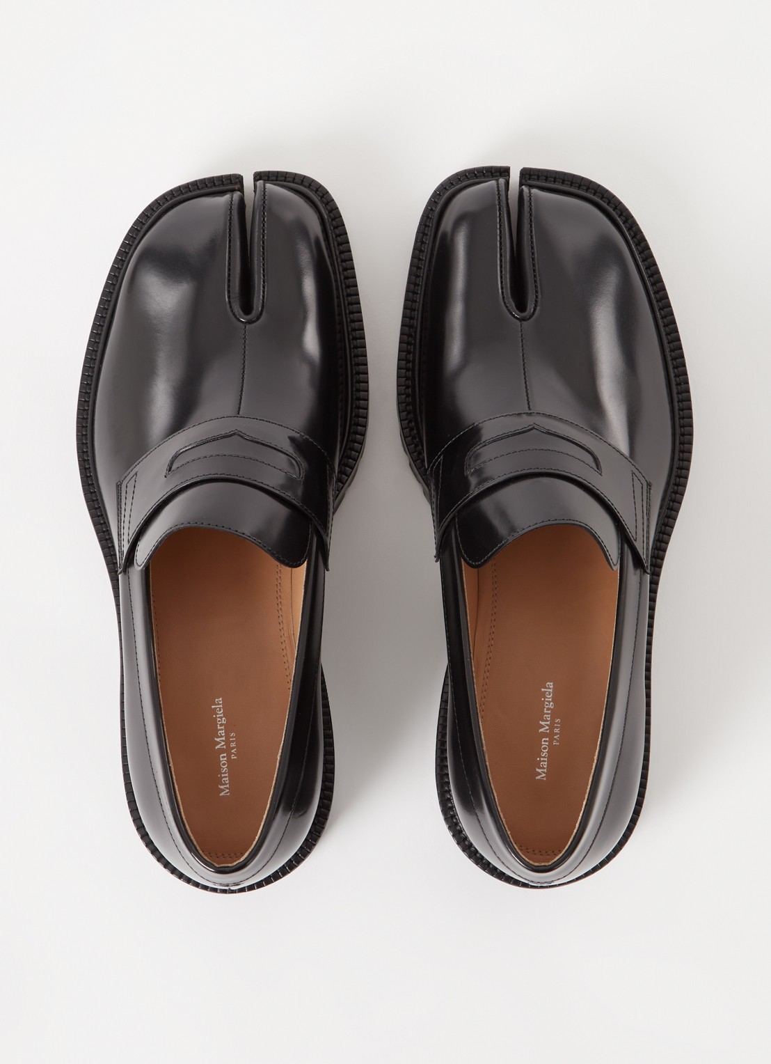 Maison Margiela Tabi loafer van kalfsleer - detail 5 zwart