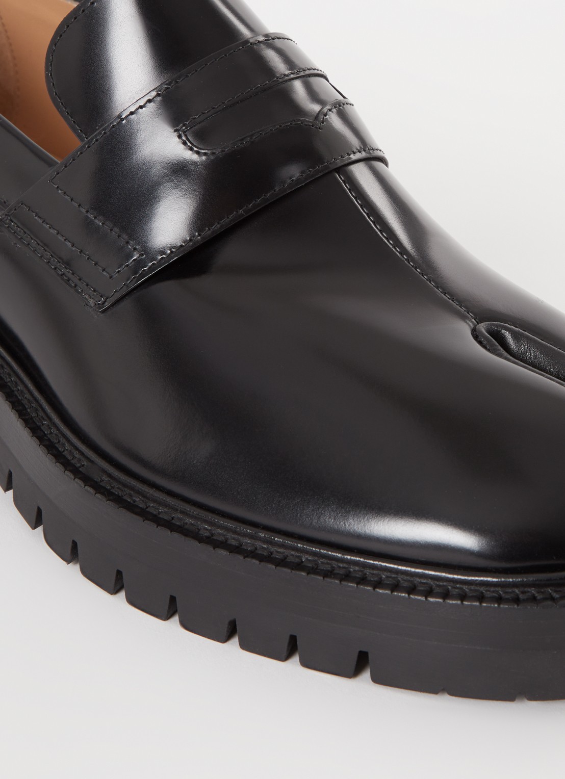 Maison Margiela Tabi loafer van kalfsleer - detail 7 zwart