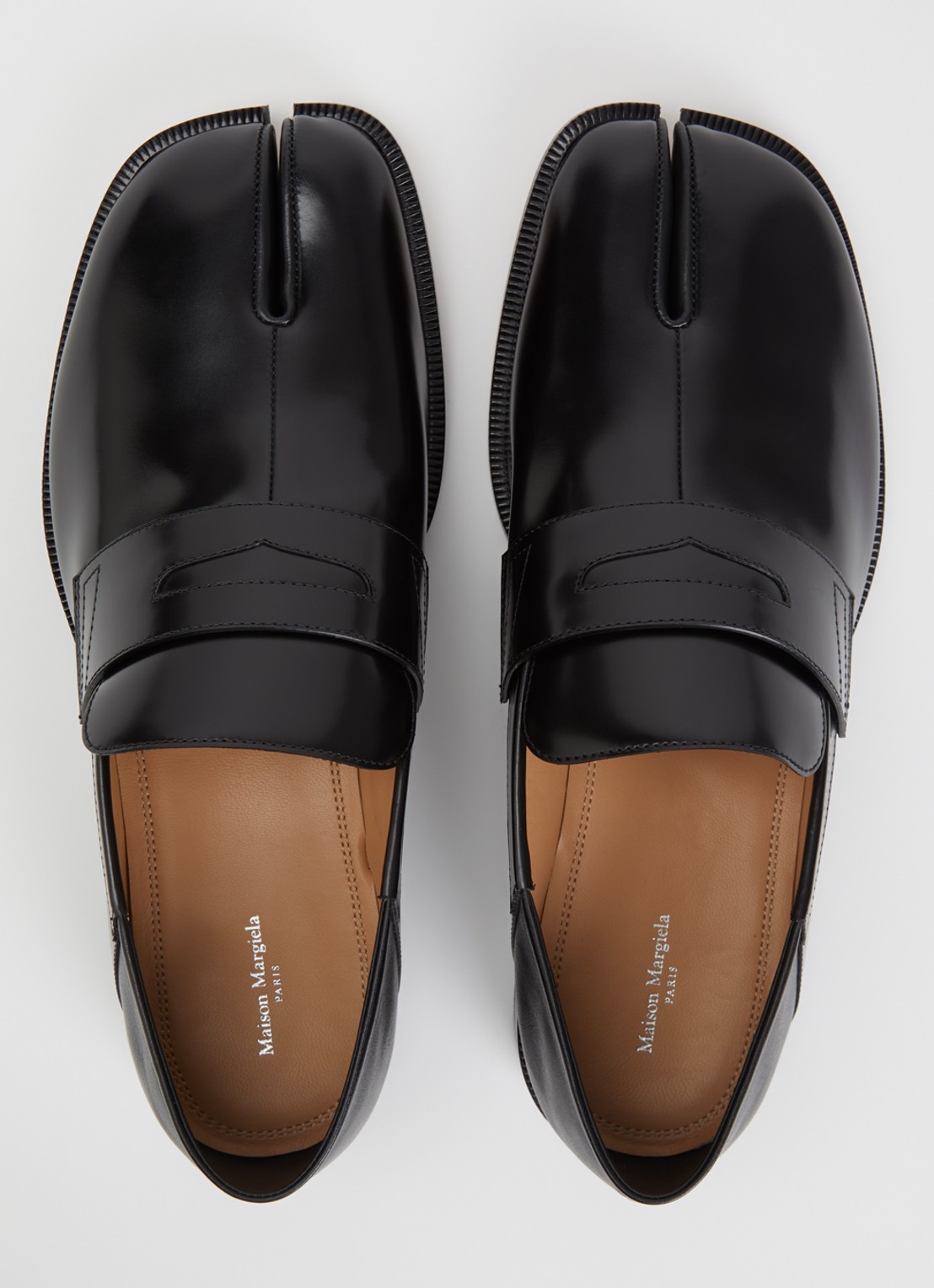 Maison Margiela Tabi loafer van kalfsleer - detail 5 zwart