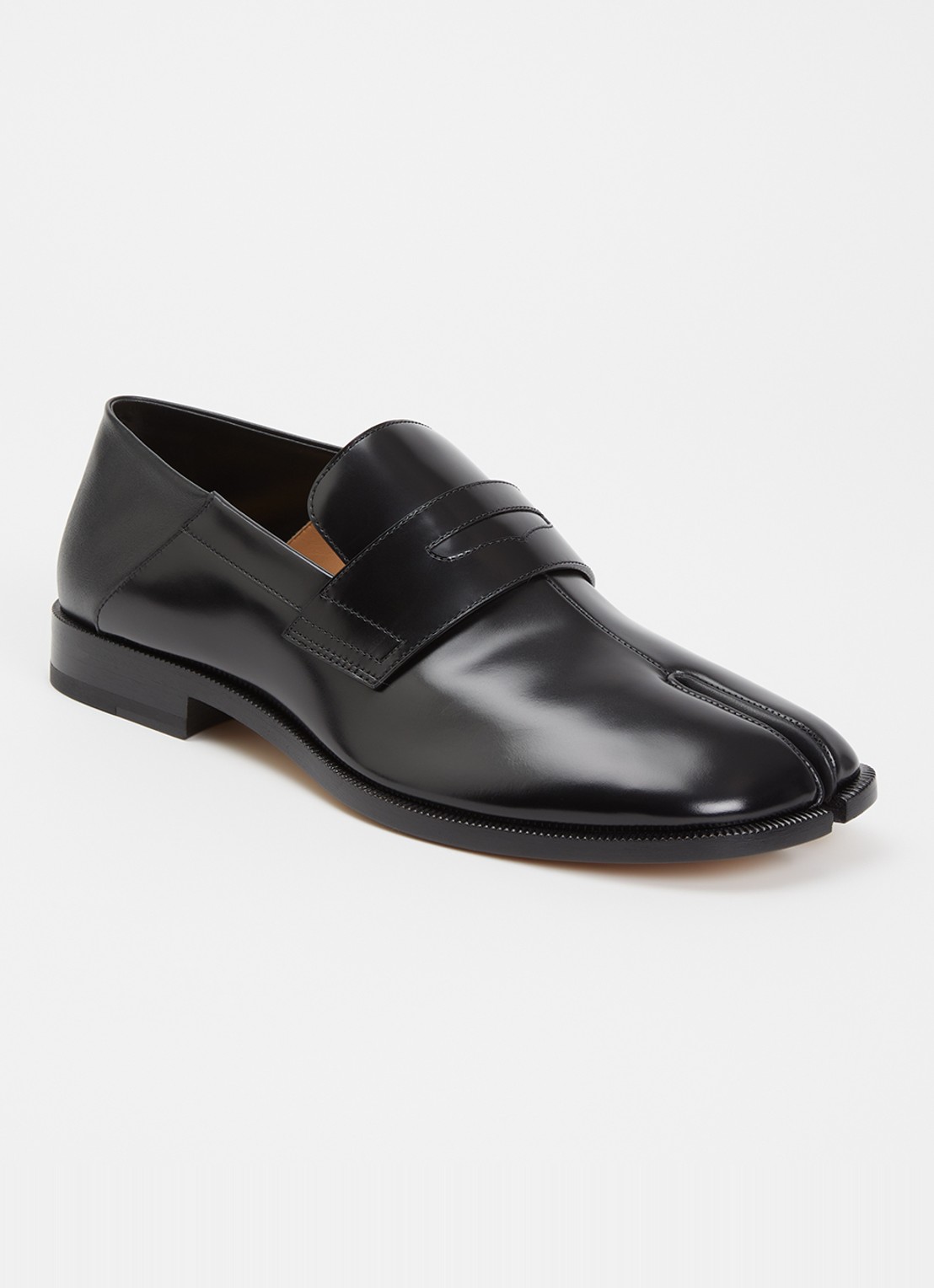 Maison Margiela Tabi loafer van kalfsleer - voorkant 2 zwart