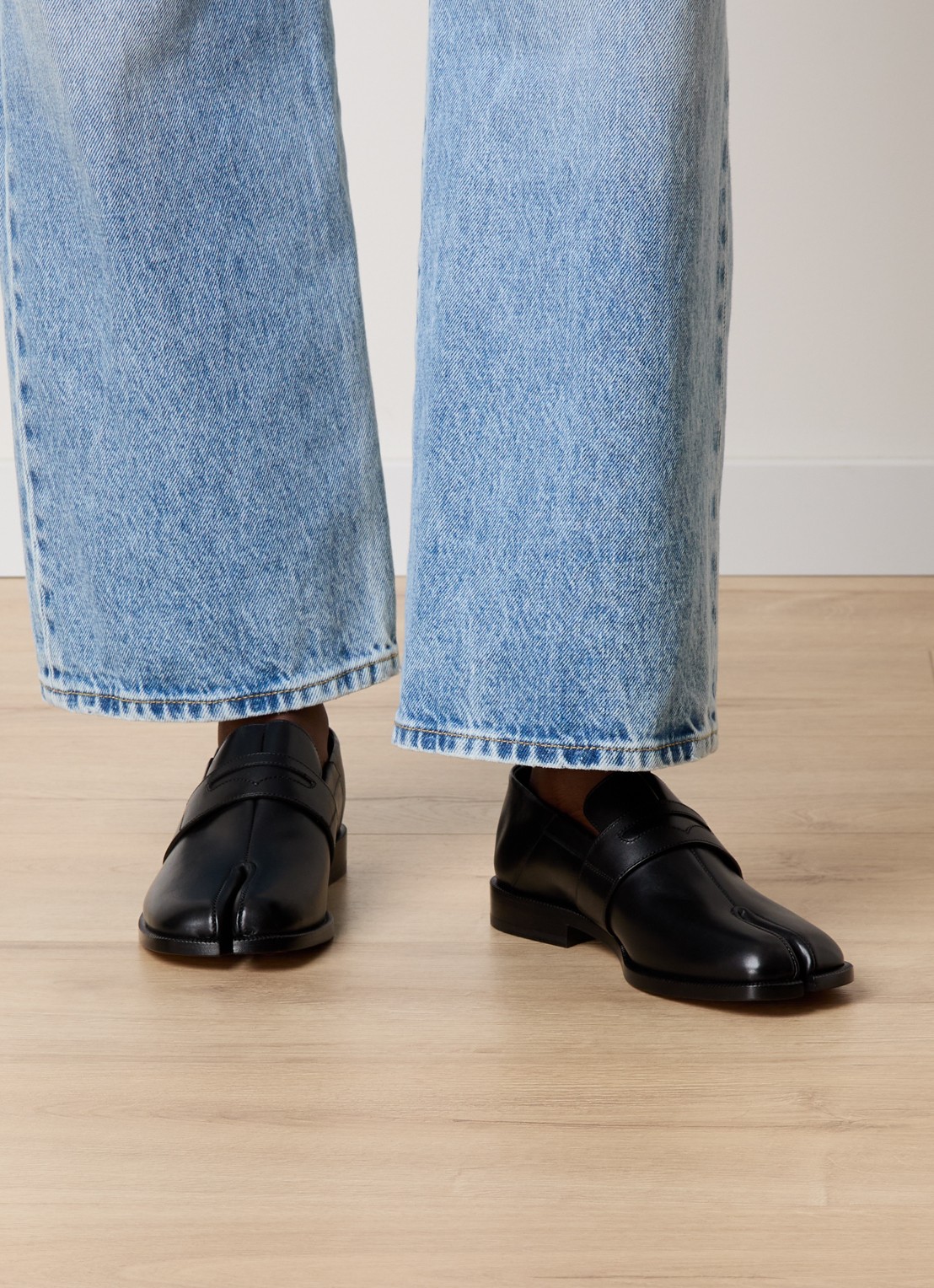 Maison Margiela Tabi loafer van kalfsleer - voorkant 7 zwart