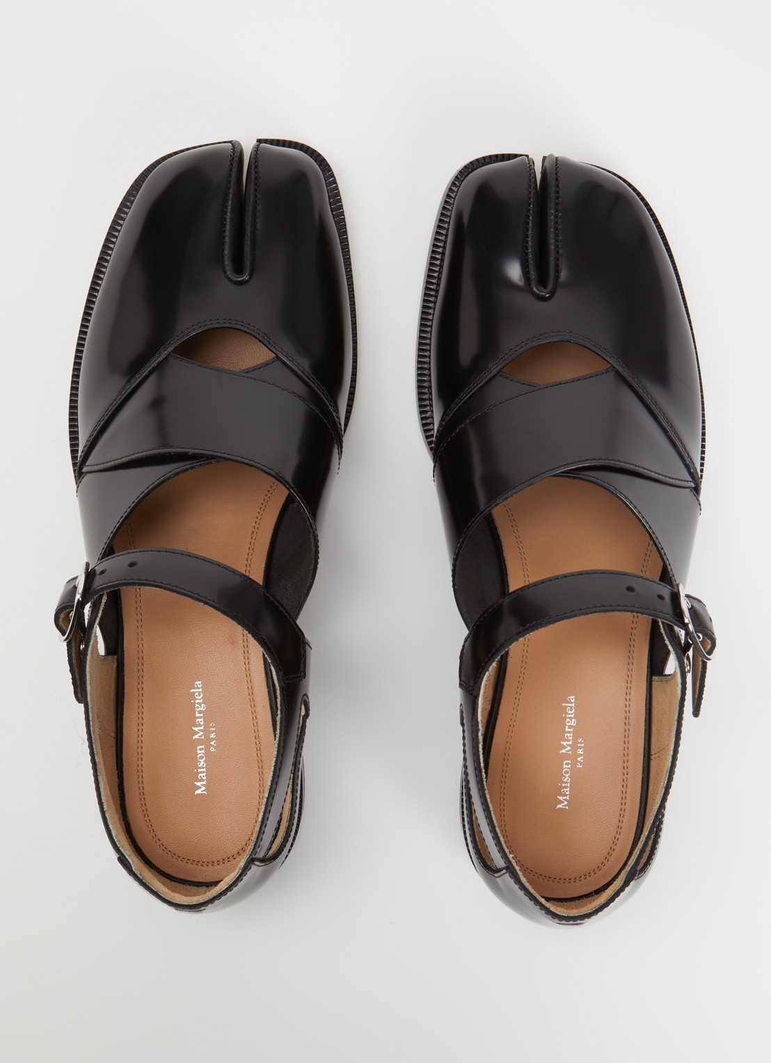 Maison Margiela Tabi Loafer van kalfsleer - detail 3 zwart