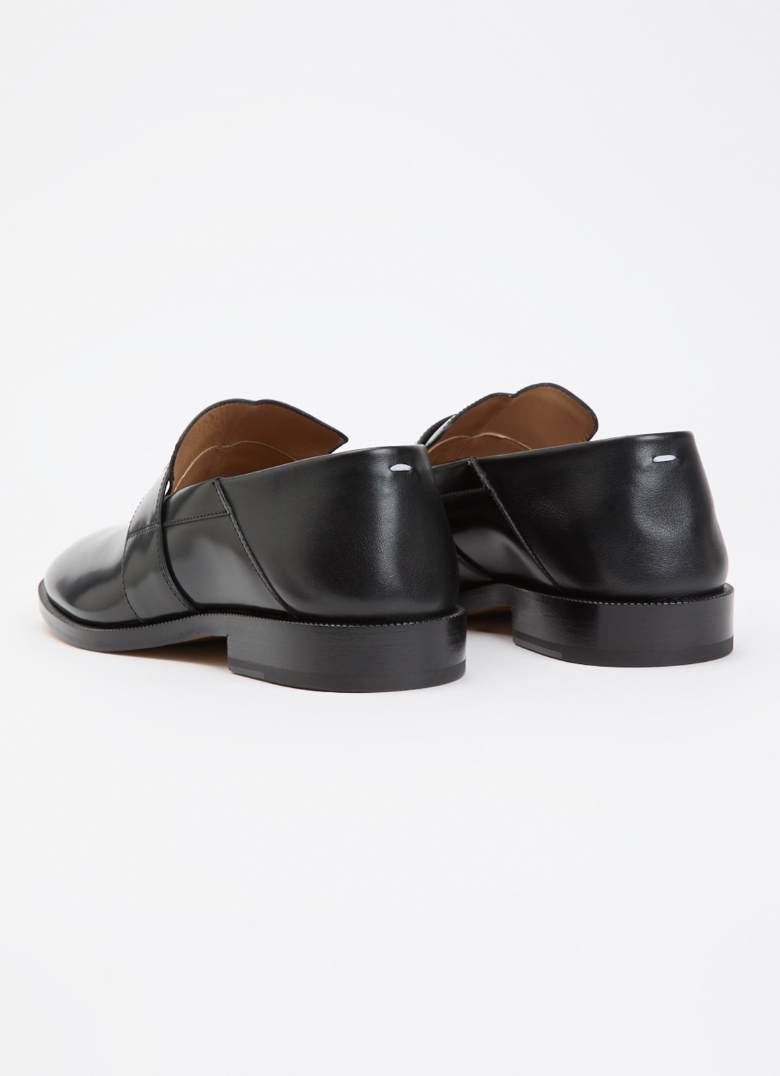Maison Margiela Tabi loafer van leer - achterkant zwart